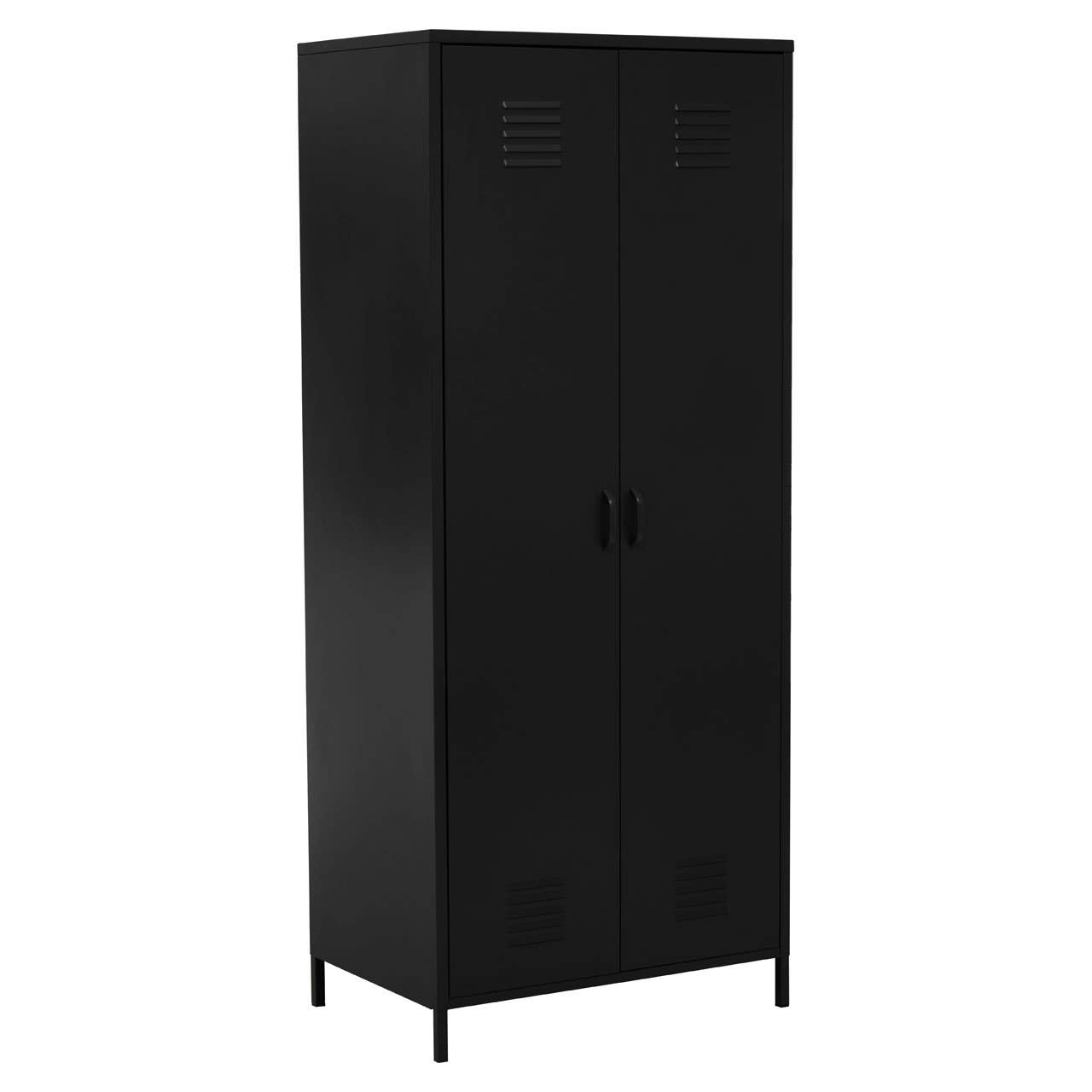 Nest Envy Varsity 2 Door Wardrobe - Black - Angle View
