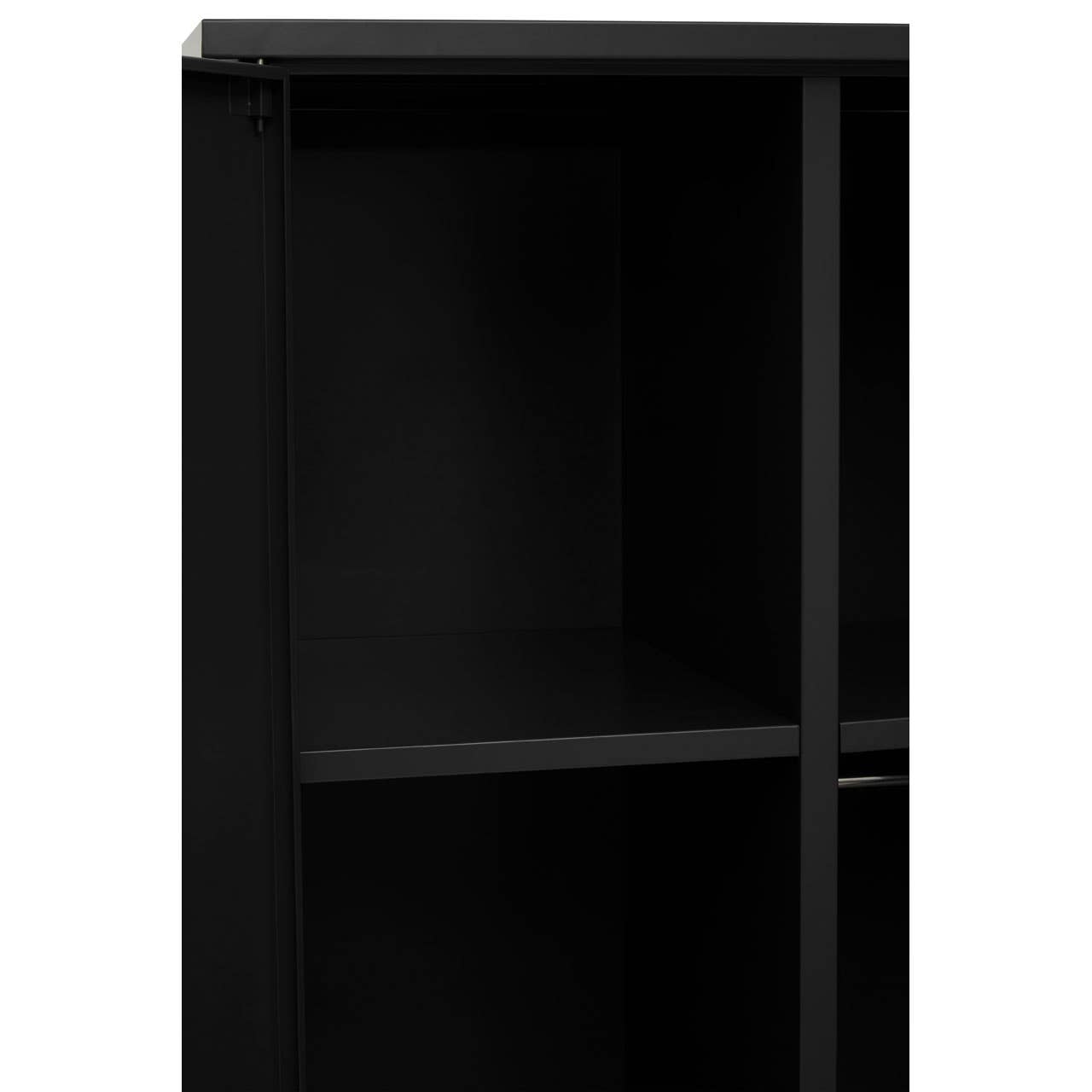 Nest Envy Varsity 2 Door Wardrobe - Black - Zoomed In Interior Top Left