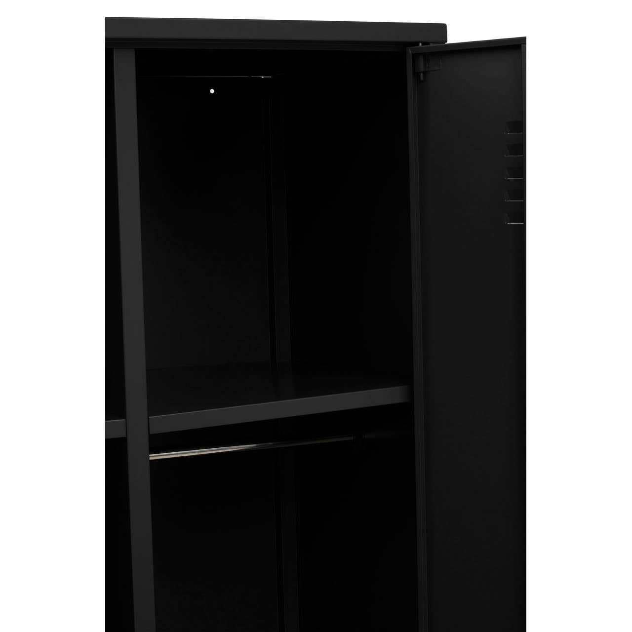 Nest Envy Varsity 2 Door Wardrobe - Black - Zoomed In Interior Top Right