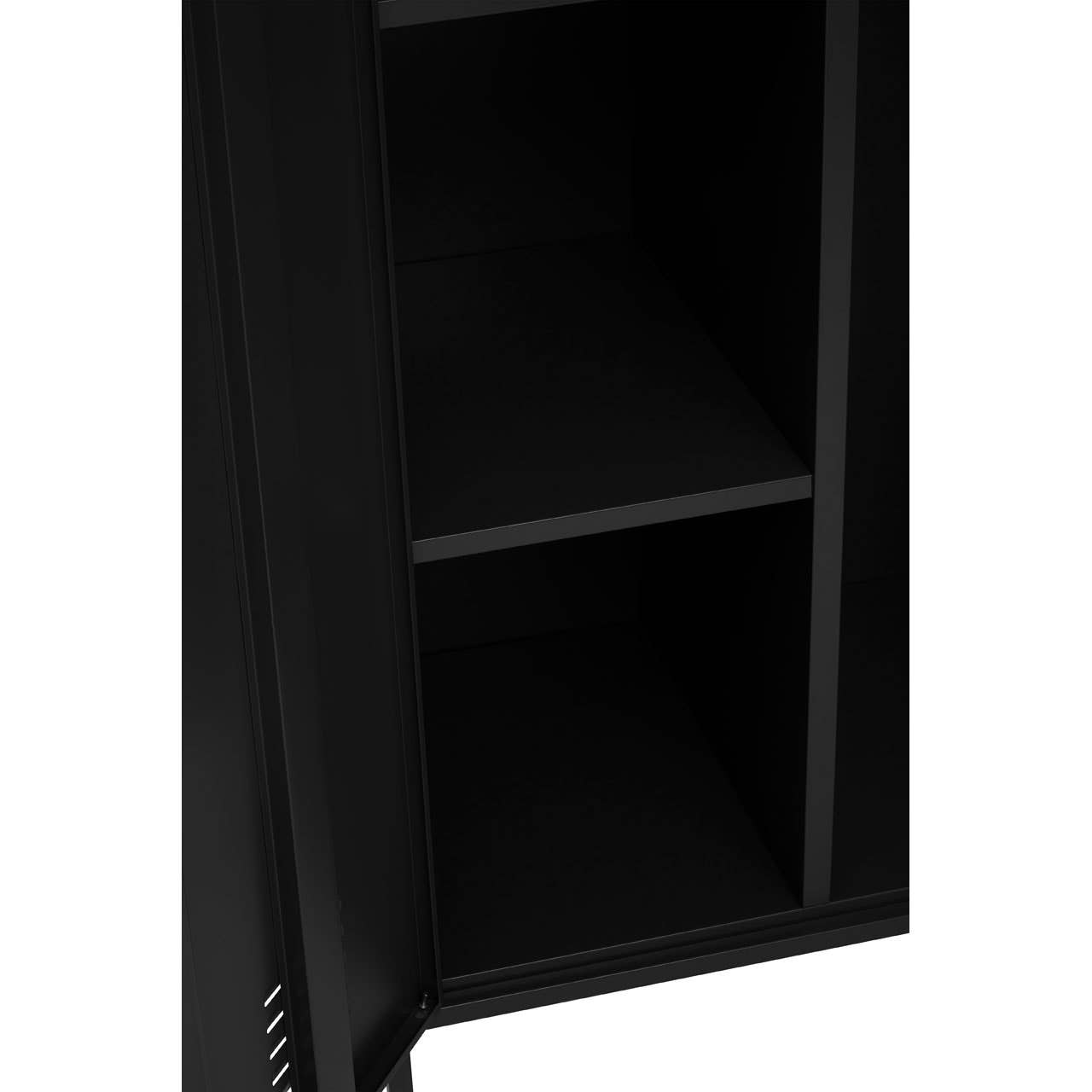 Nest Envy Varsity 2 Door Wardrobe - Black - Zoomed In Interior Bottom Left