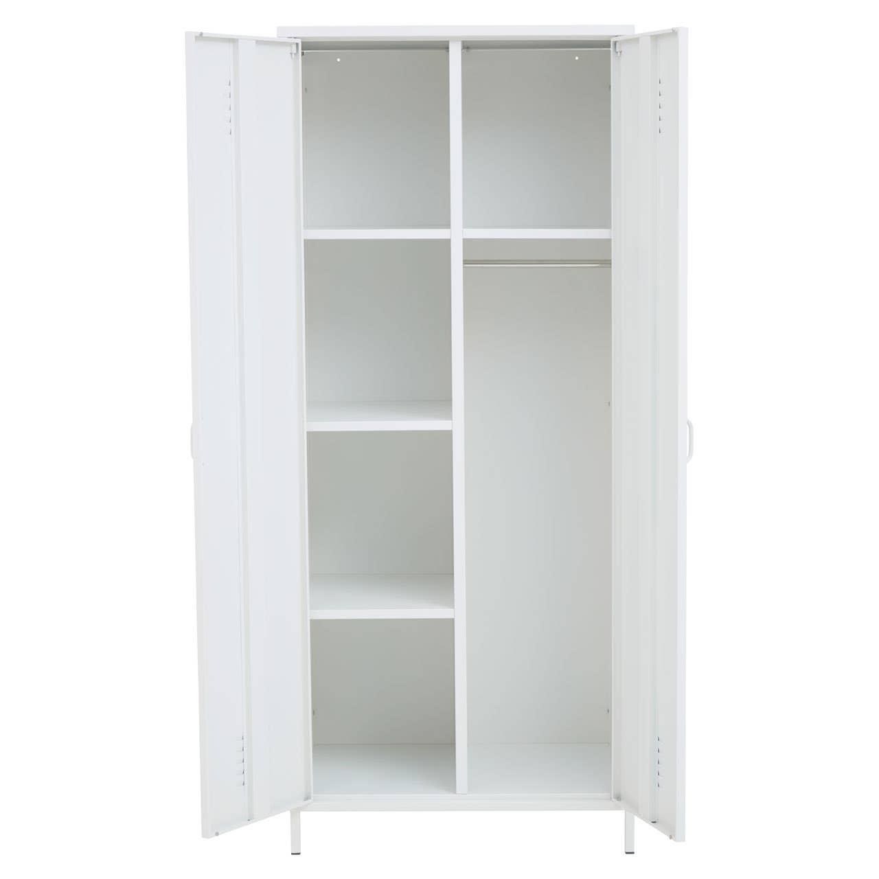 Nest Envy Varsity 2 Door Wardrobe - White - Doors Open