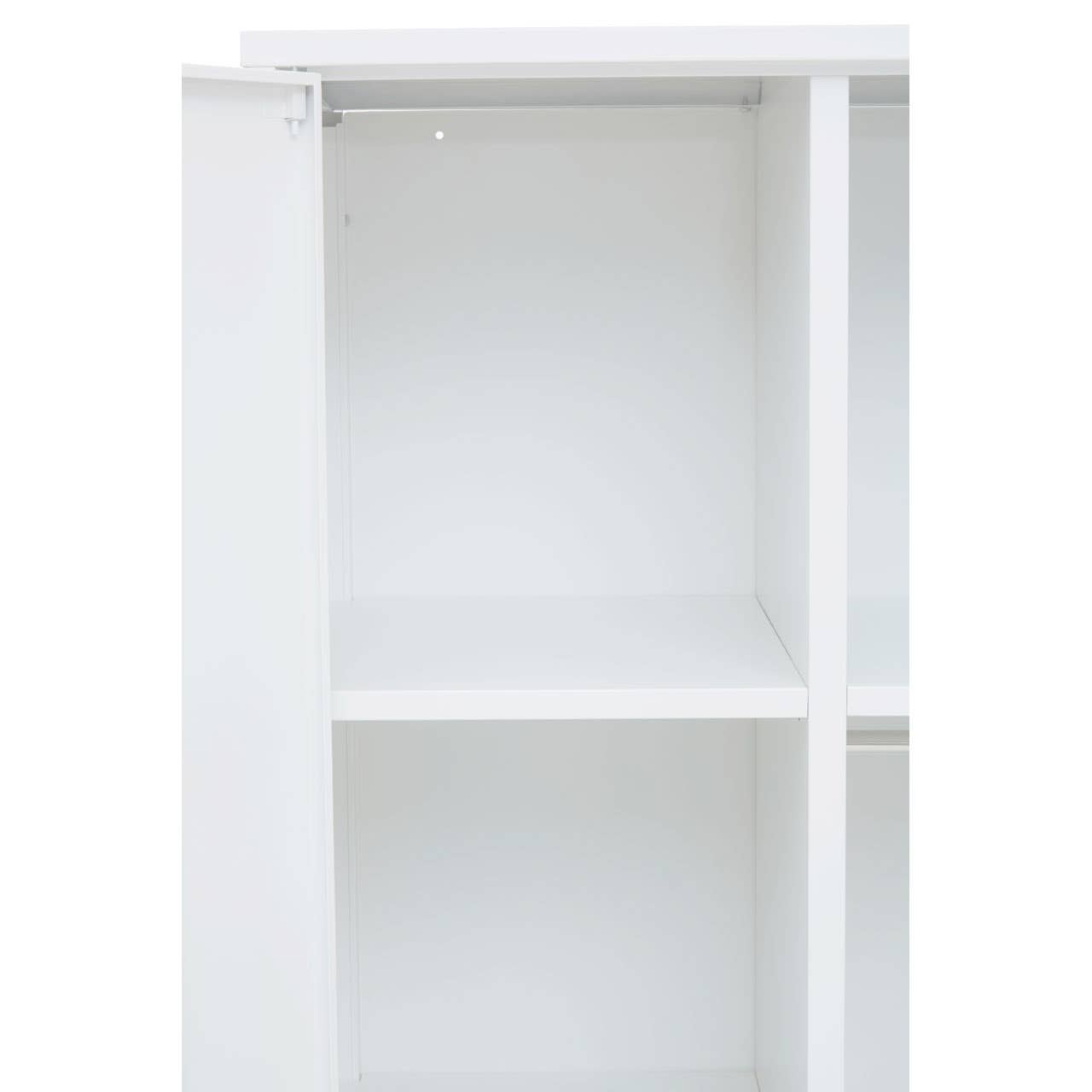 Nest Envy Varsity 2 Door Wardrobe - White - Zoomed In Interior Top Left