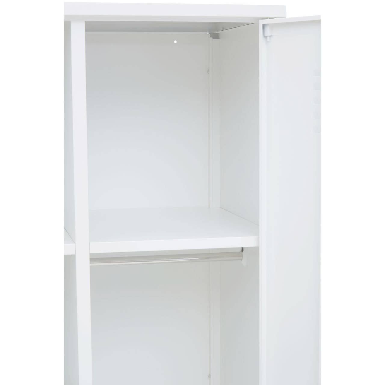 Nest Envy Varsity 2 Door Wardrobe - White - Zoomed In Interior Top Right