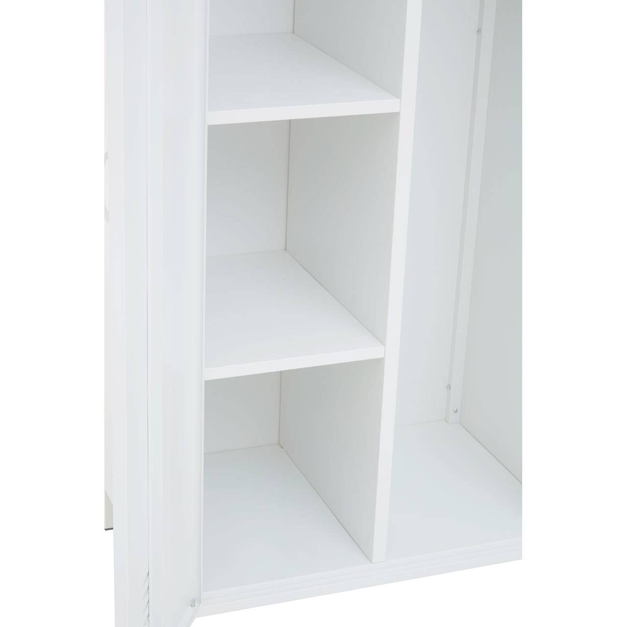 Nest Envy Varsity 2 Door Wardrobe - White - Zoomed In Interior Bottom Left