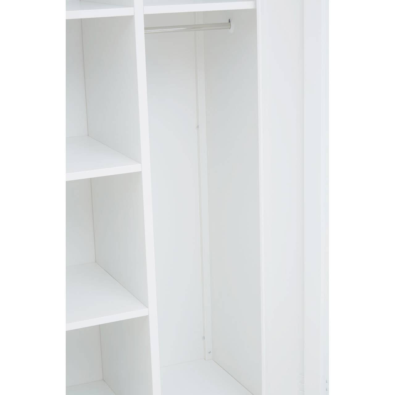 Nest Envy Varsity 2 Door Wardrobe - White - Zoomed In Interior Right Hand Side