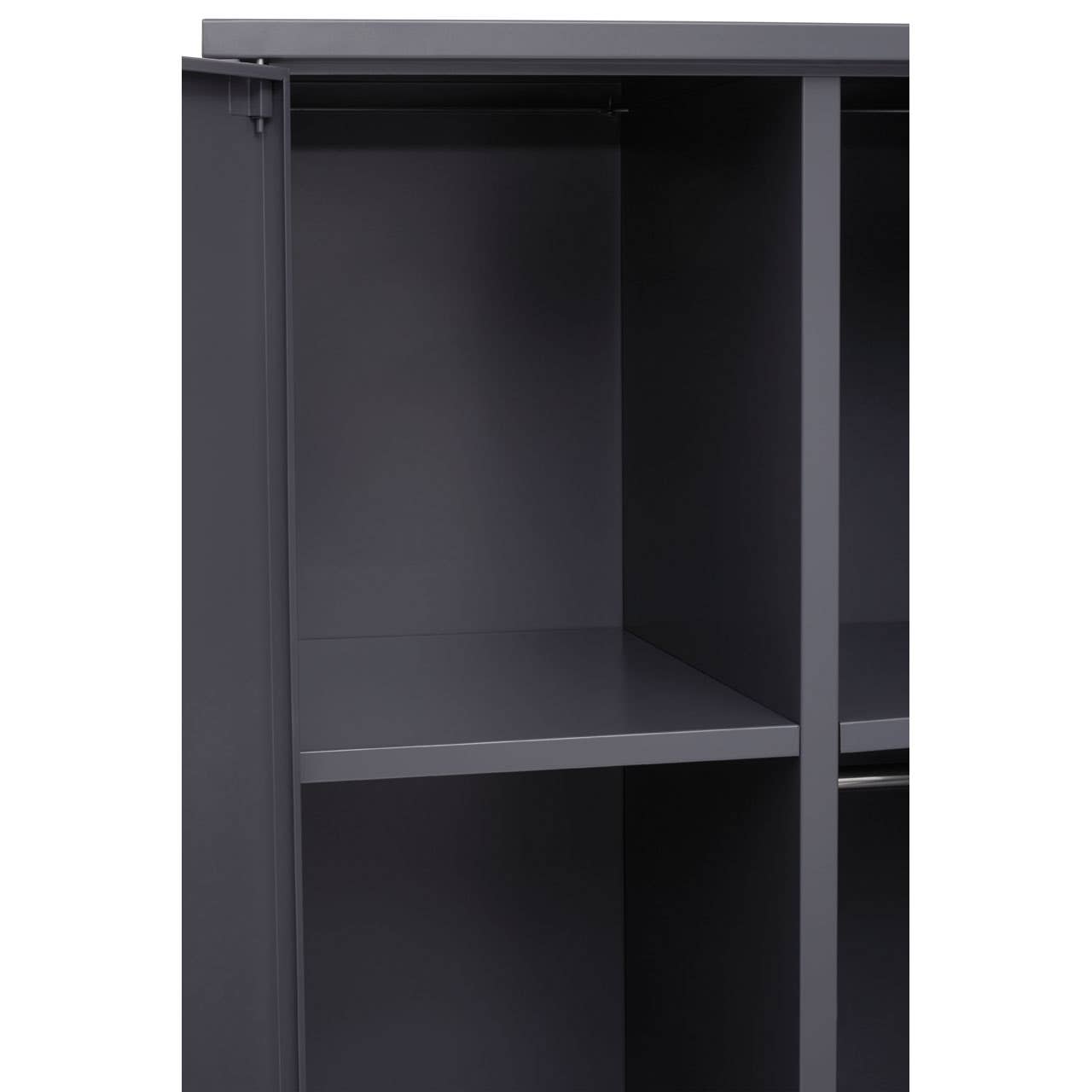 Nest Envy Varsity 2 Door Wardrobe - Grey - Zoomed In Interior Top Left