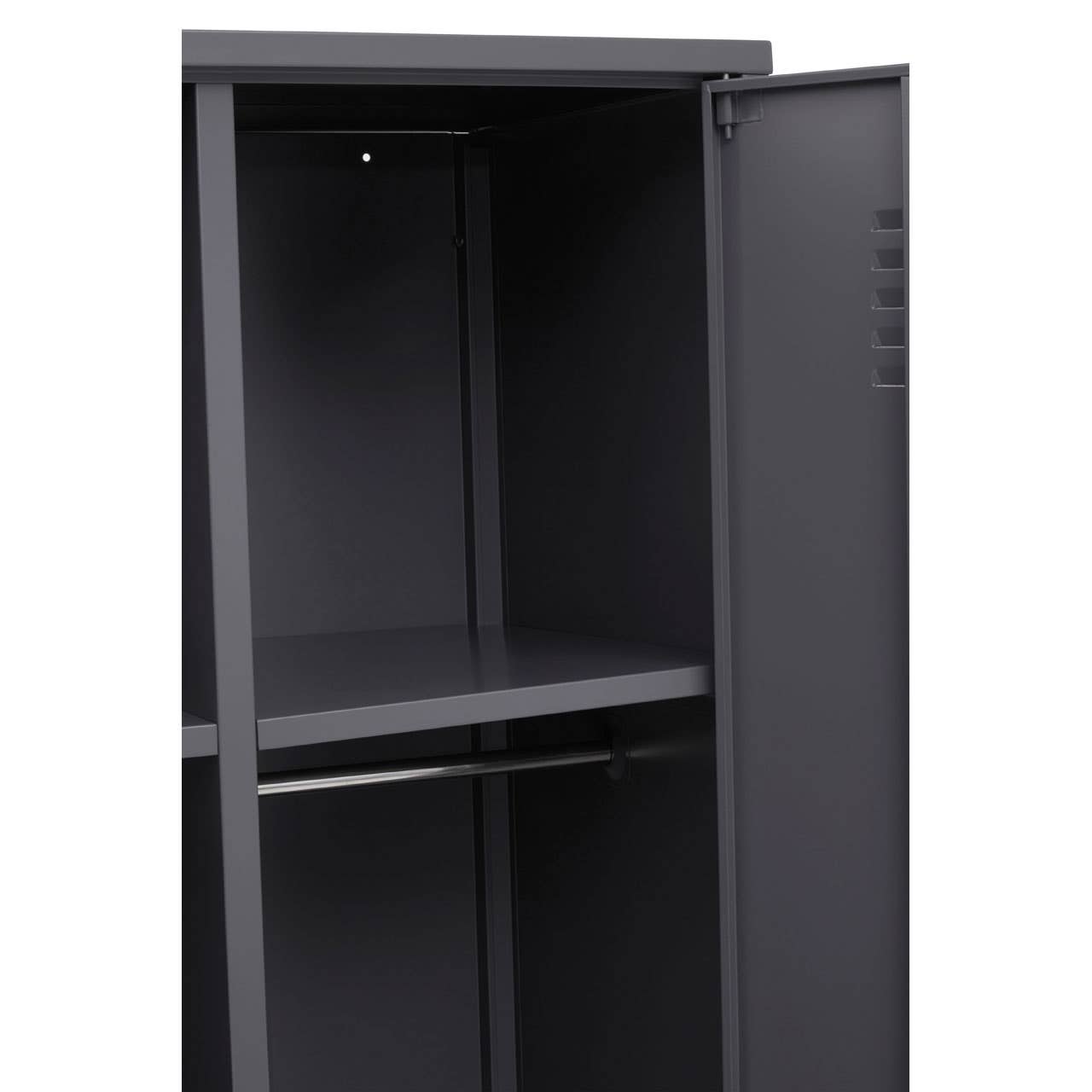 Nest Envy Varsity 2 Door Wardrobe - Grey - Zoomed In Interior Top Right