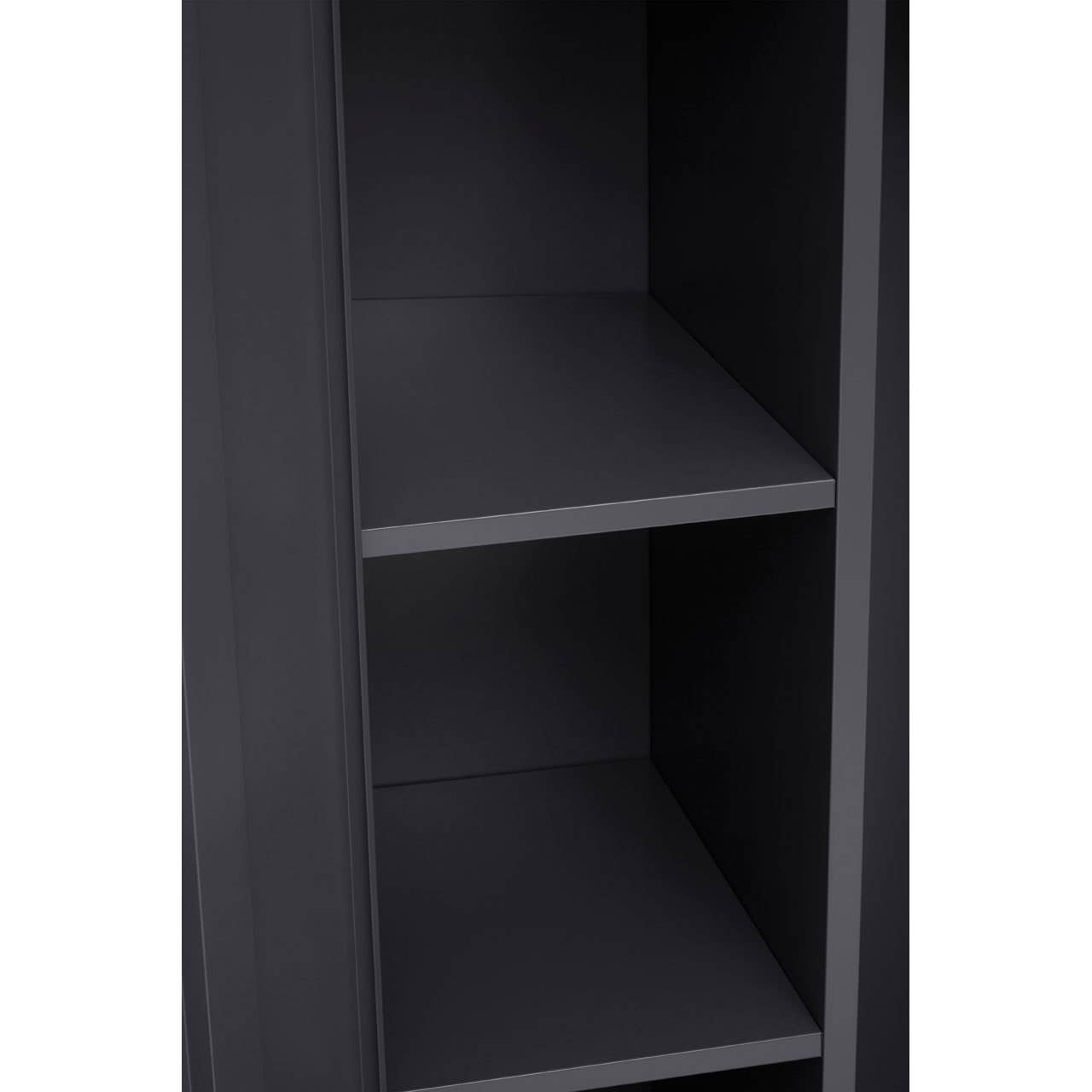 Nest Envy Varsity 2 Door Wardrobe - Grey - Zoomed In Interior Left Hand Side
