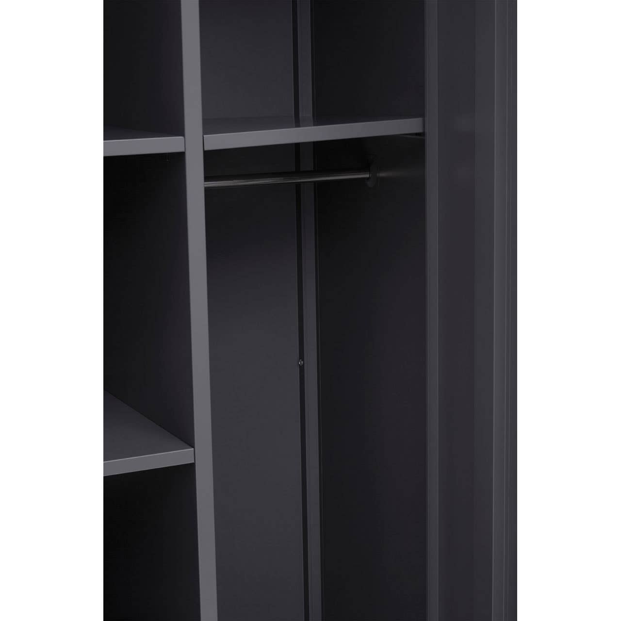 Nest Envy Varsity 2 Door Wardrobe - Grey - Zoomed In Interior Right Hand Side
