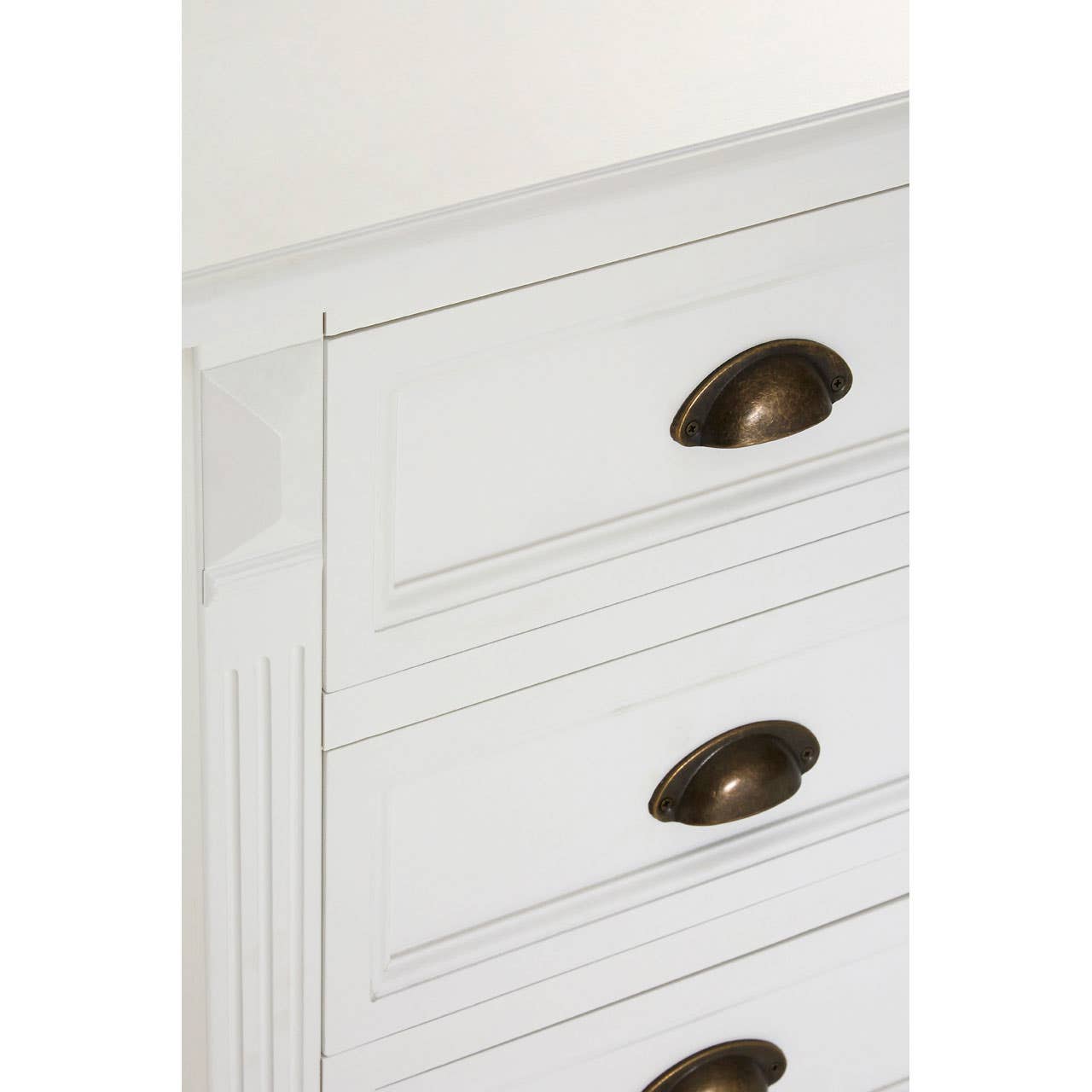 Nest Envy Shoreline 3 Drawer Bedside Table - White - Zoomed In Drawers