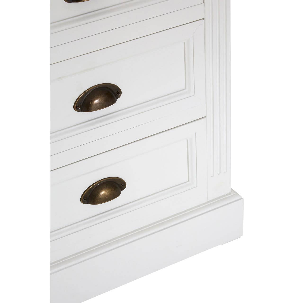 Nest Envy Shoreline 3 Drawer Bedside Table - White - Zoomed In Base
