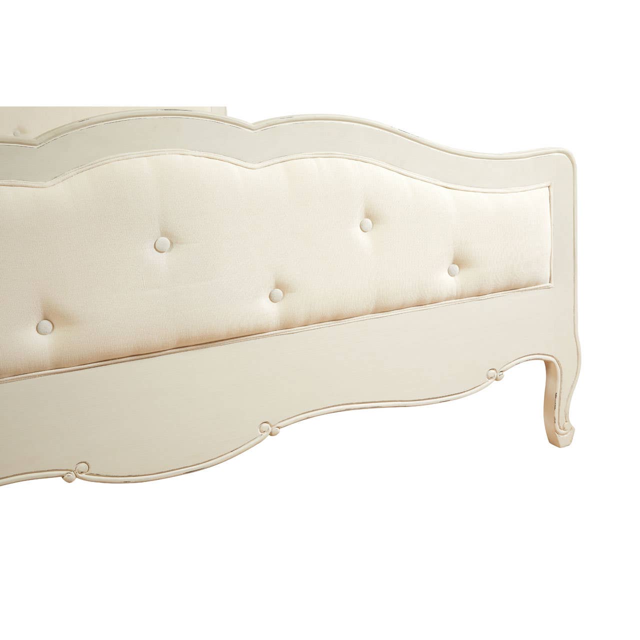 Nest Envy Versailles Kingsize Bed - White - Zoomed In Footboard
