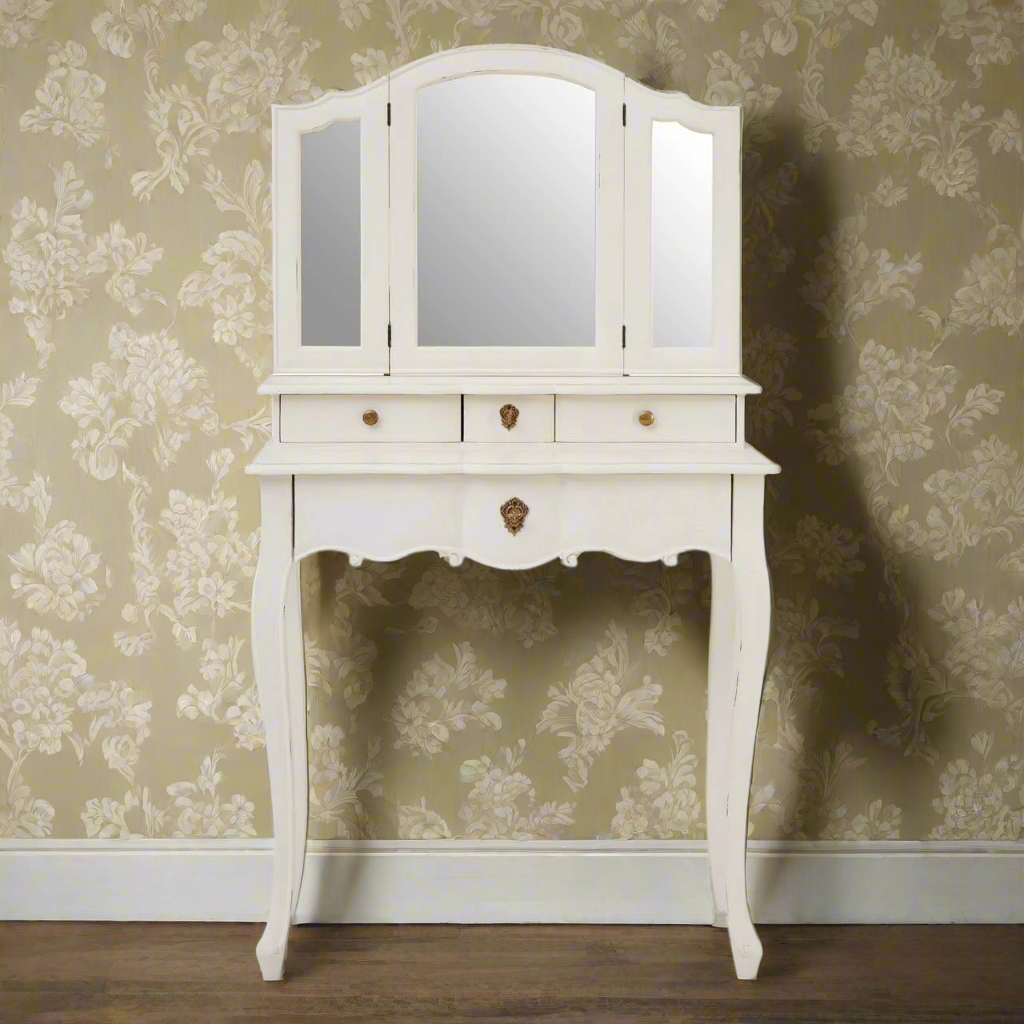 Nest Envy Versailles Dressing Table With Mirror - White