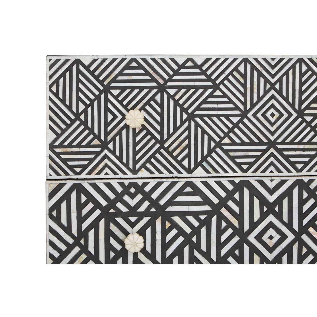 Nest Envy Nexus 3 Drawer Chest - Bone Monochrome - Zoomed In Drawers