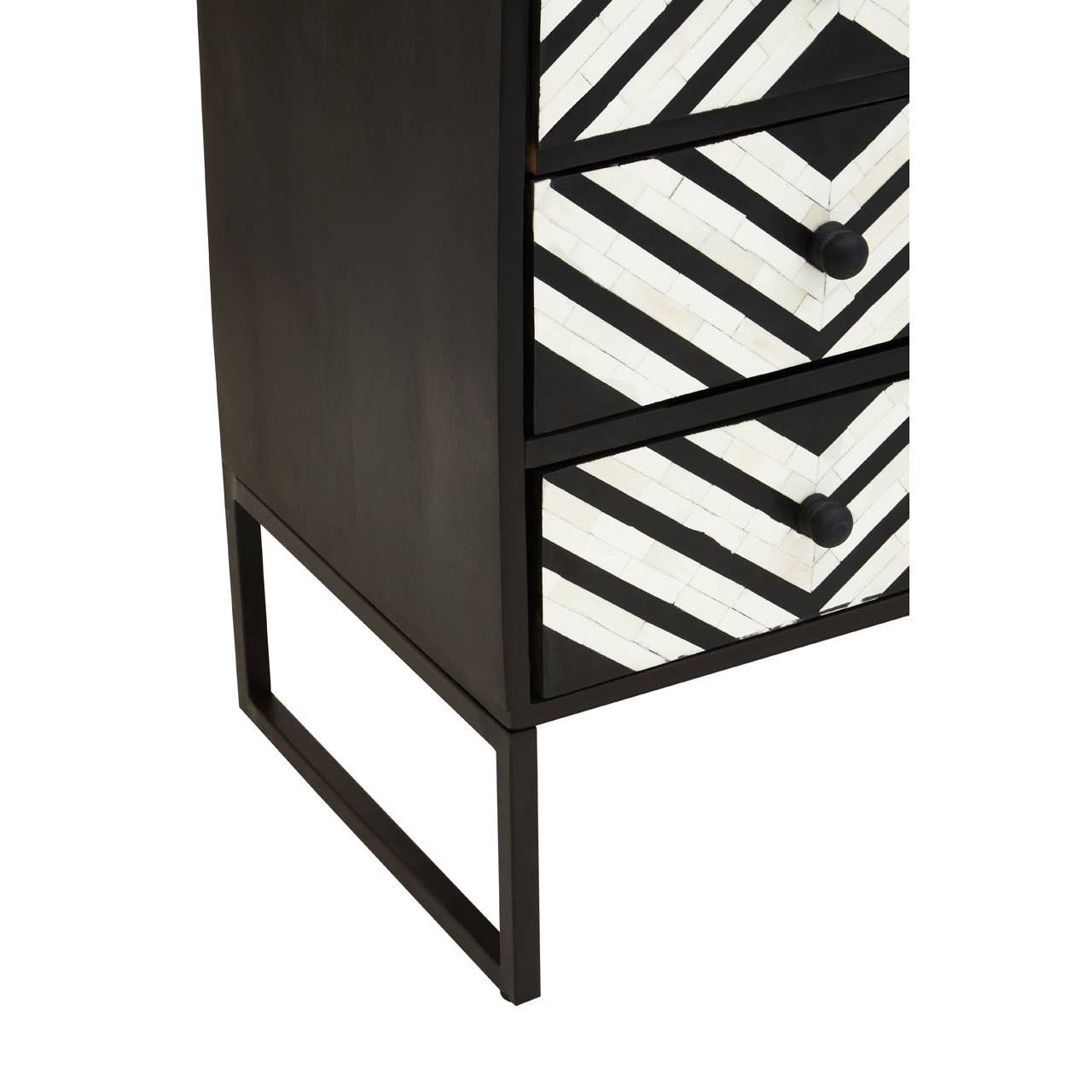 Nest Envy Nexus 3 Drawer Chest - Monochrome - Angle View Base Left Hand