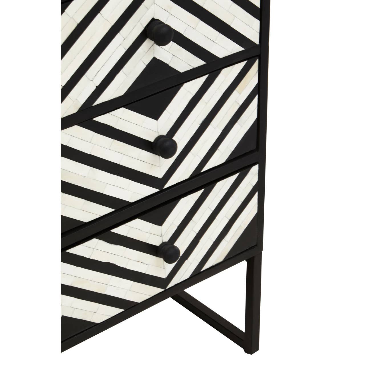 Nest Envy Nexus 3 Drawer Chest - Monochrome - Angle View Base Right Hand