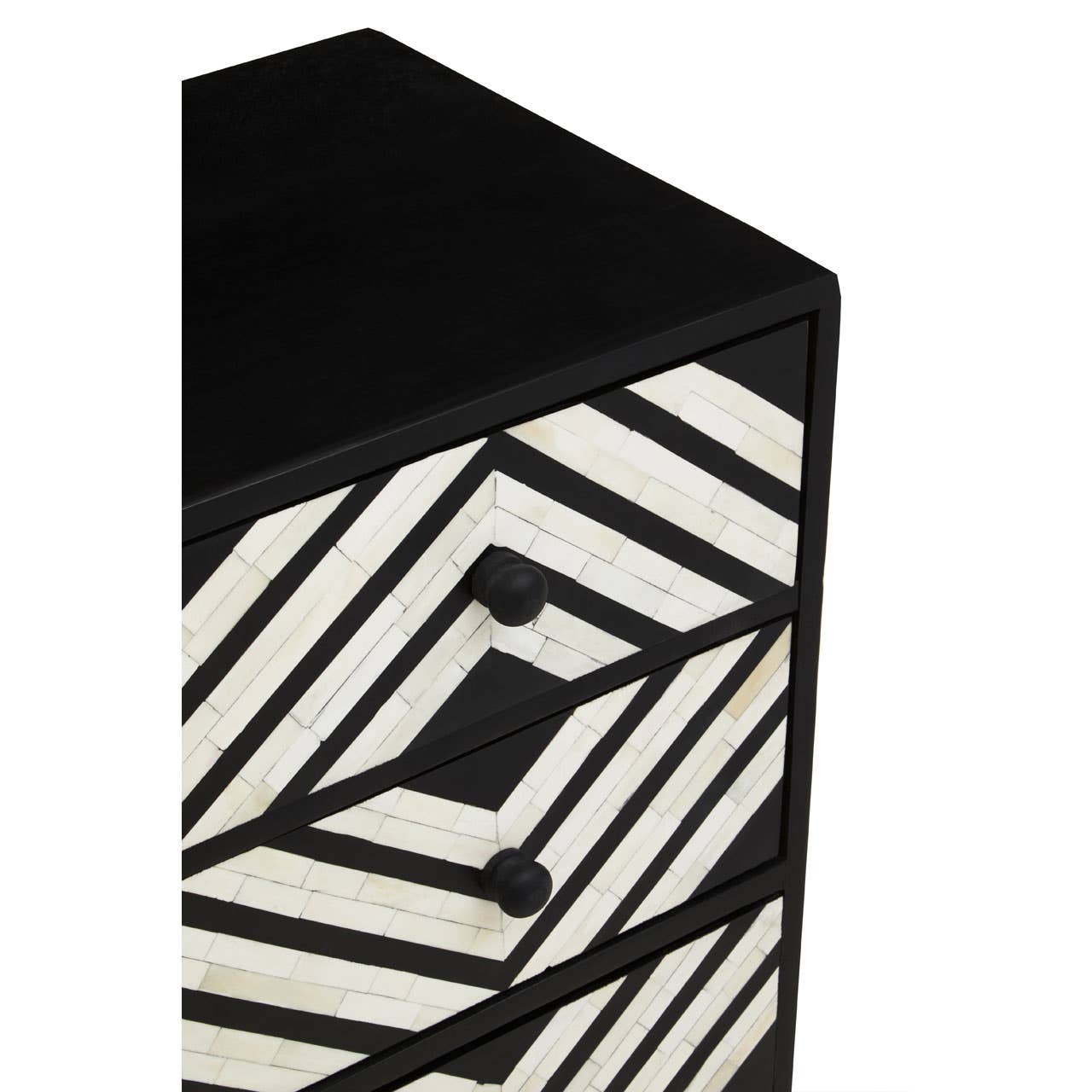 Nest Envy Nexus 3 Drawer Chest - Monochrome - Zoomed In Top