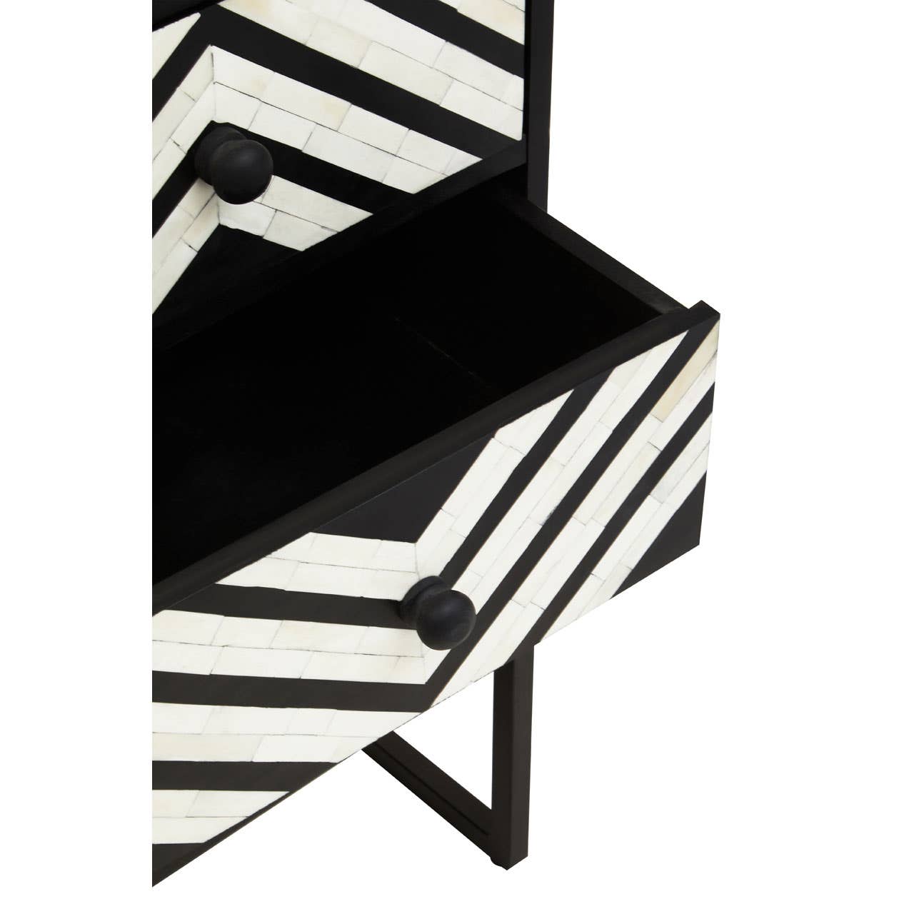 Nest Envy Nexus 3 Drawer Chest - Monochrome - Zoomed In Open Drawer