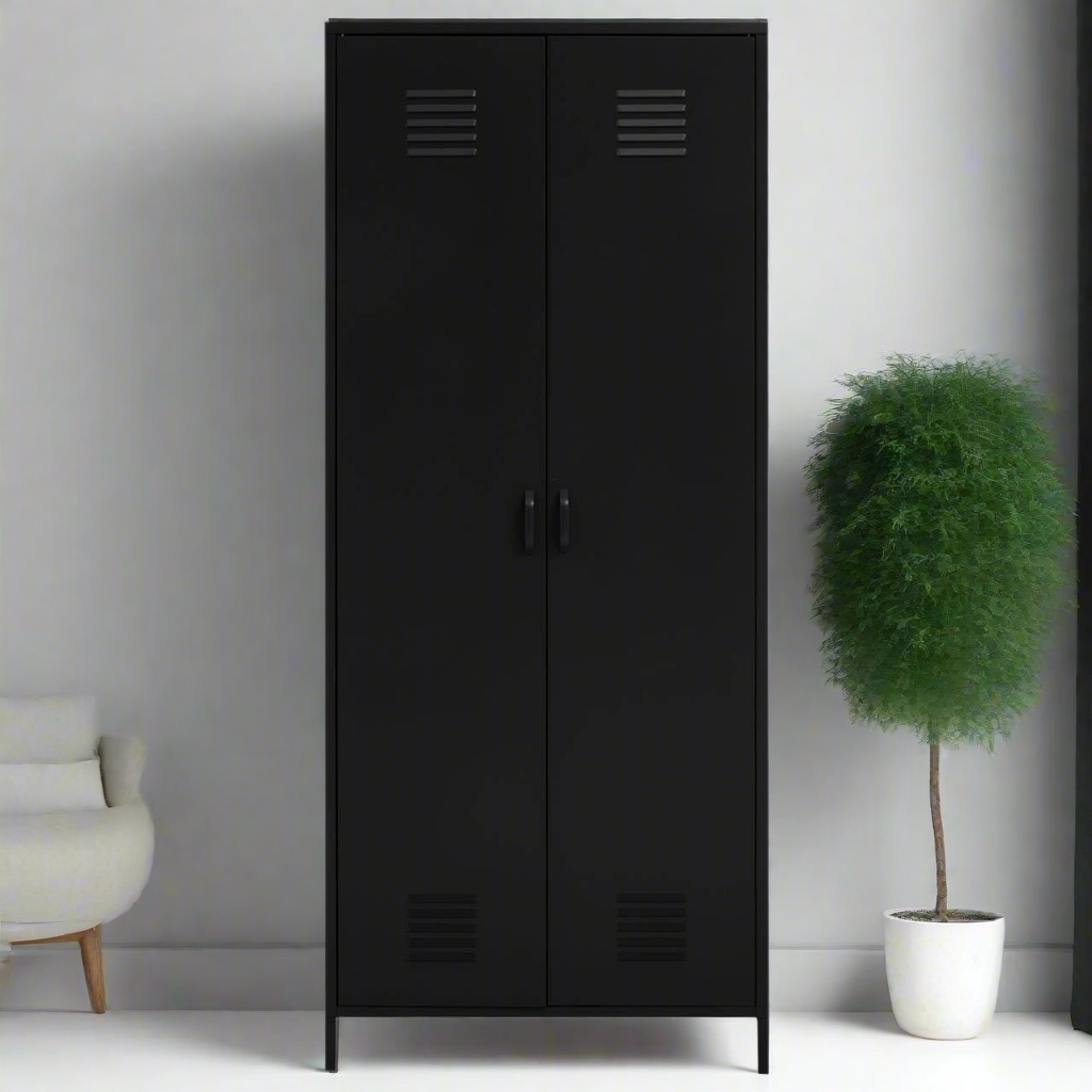 Nest Envy Varsity 2 Door Wardrobe - Black - Lifestyle Image
