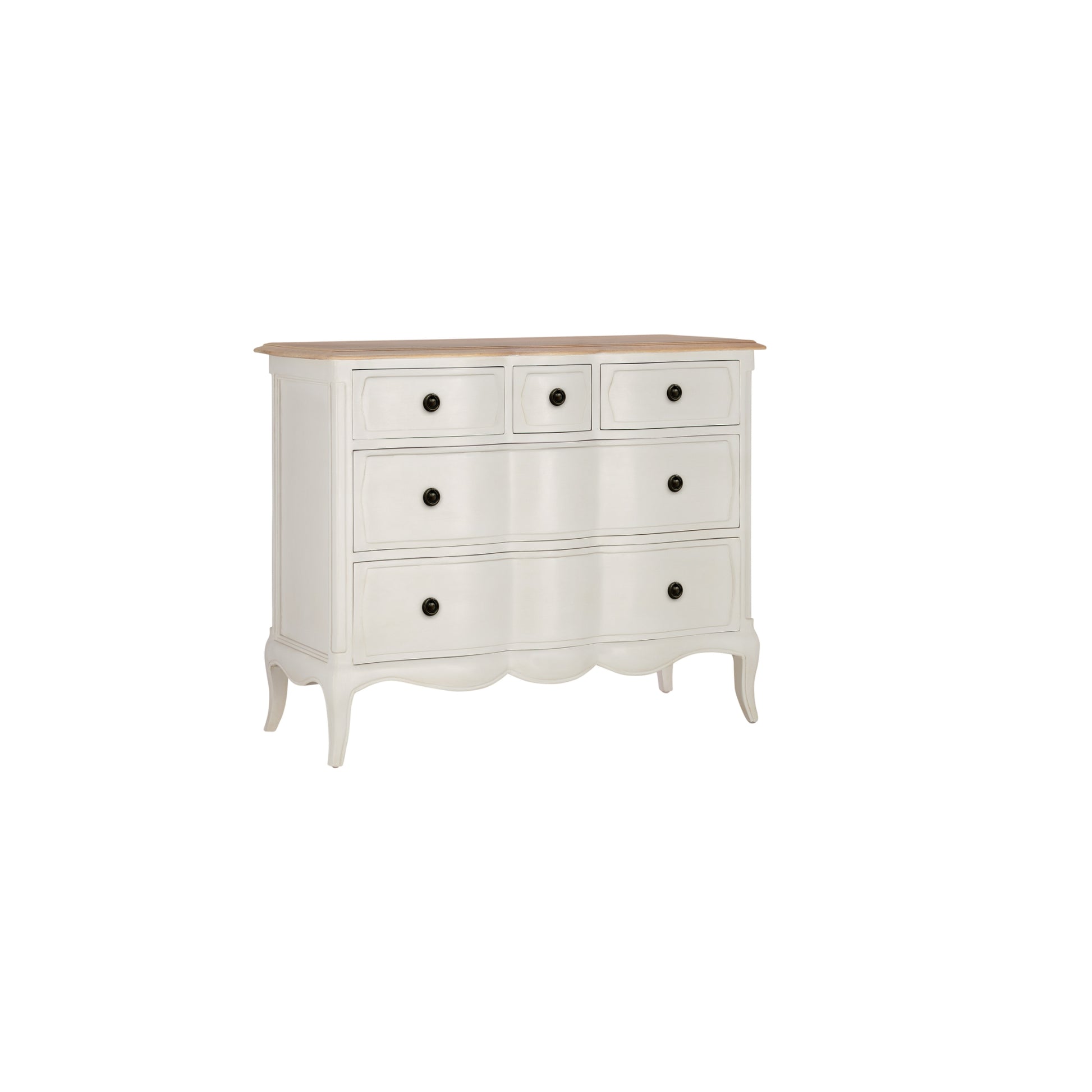 Willis & Gambier Amelie 5 Drawer Oak Chest - White - Angled View