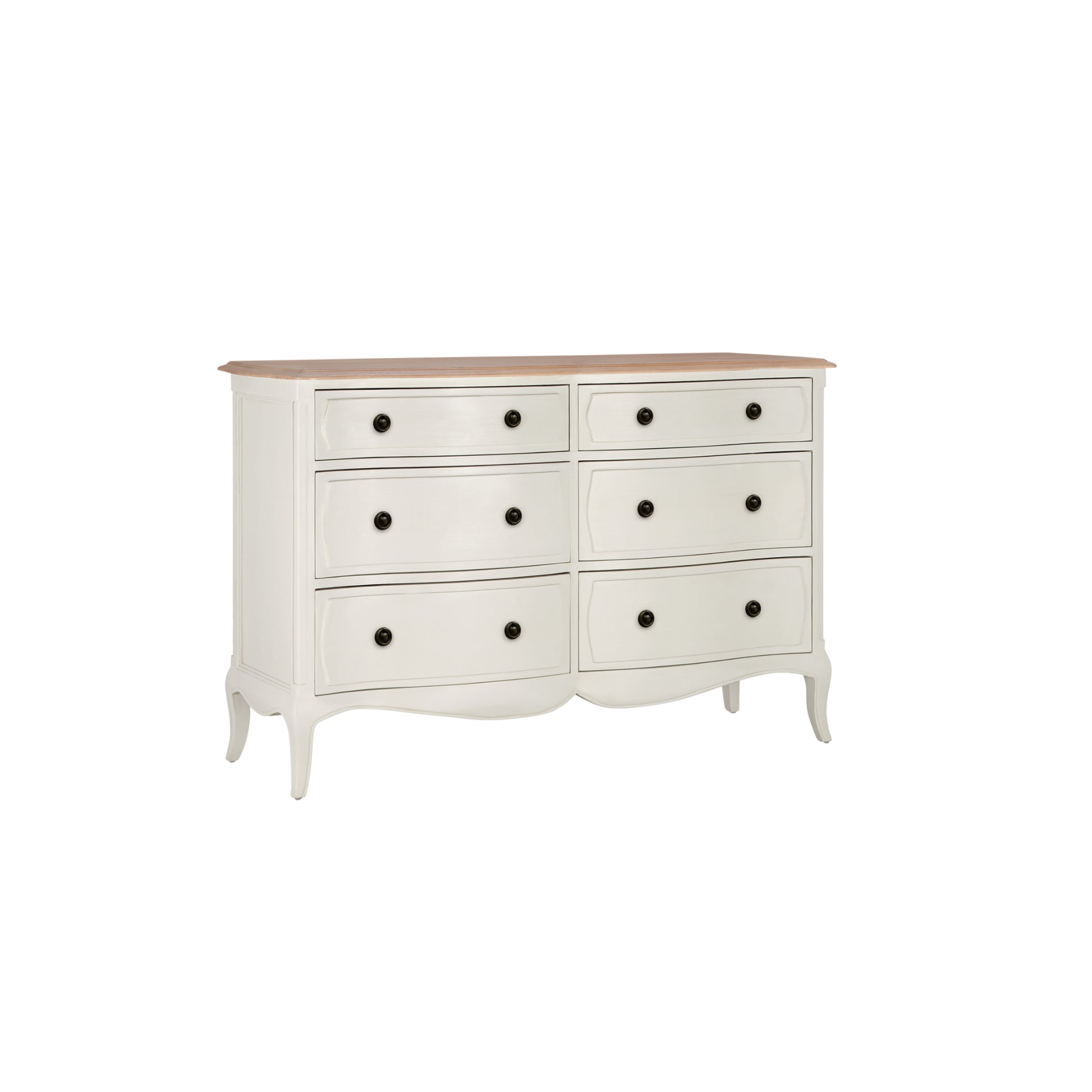 Willis & Gambier Amelie 6 Drawer Oak Chest - White - Angled View