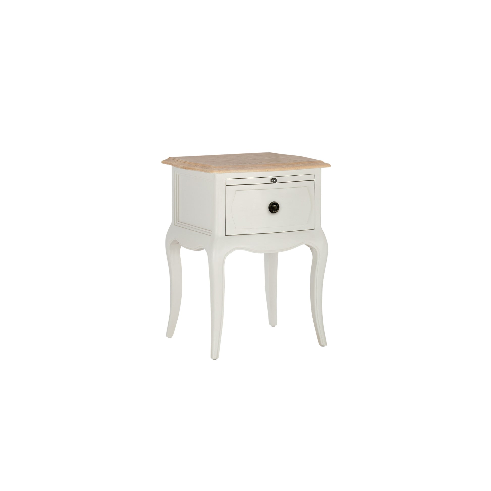 Willis & Gambier Amelie Single Drawer Oak Bedside Table - White - Angled View