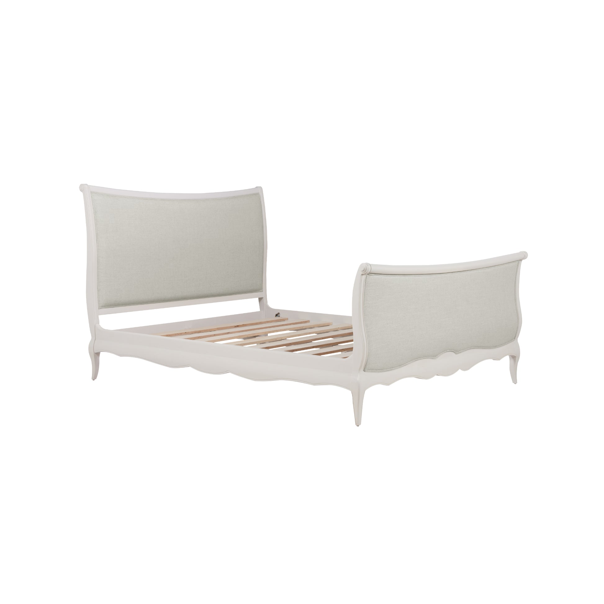 Willis & Gambier Amelie High End Oak Double Bed - White - Angled View Frame Only