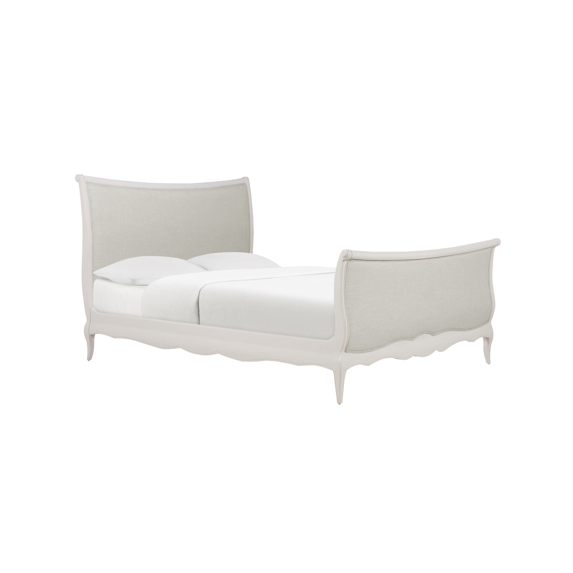 Willis & Gambier Amelie High End Oak Double Bed - White - Angled View