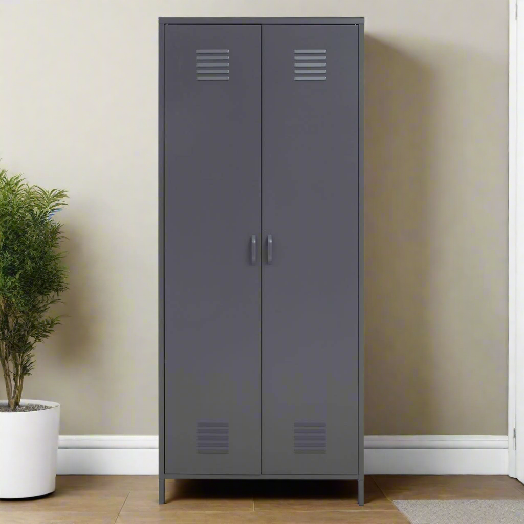 Nest Envy Varsity 2 Door Wardrobe - Grey - Lifestyle Image
