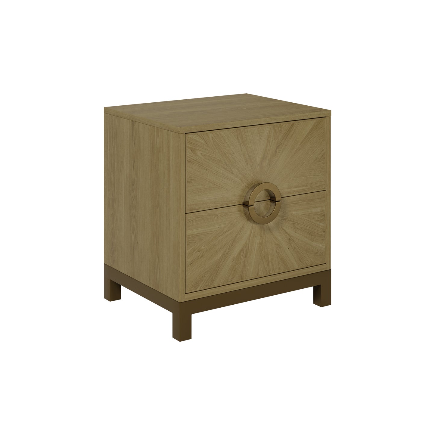 DI Designs Easton 2 Drawer Bedside Table - Sunburst - Angle view