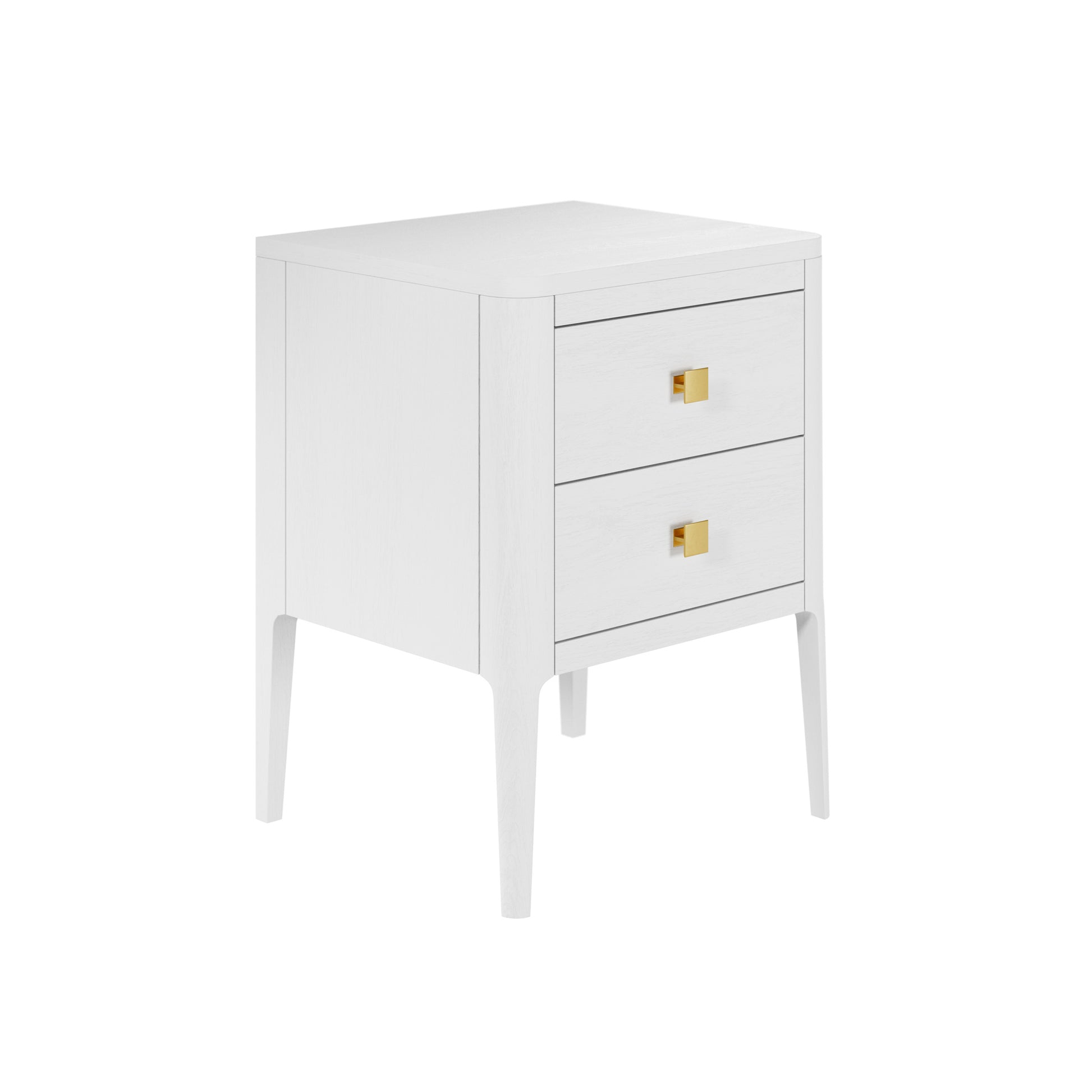 DI Designs Abberley 2 Drawer Bedside Table - White - Angle View