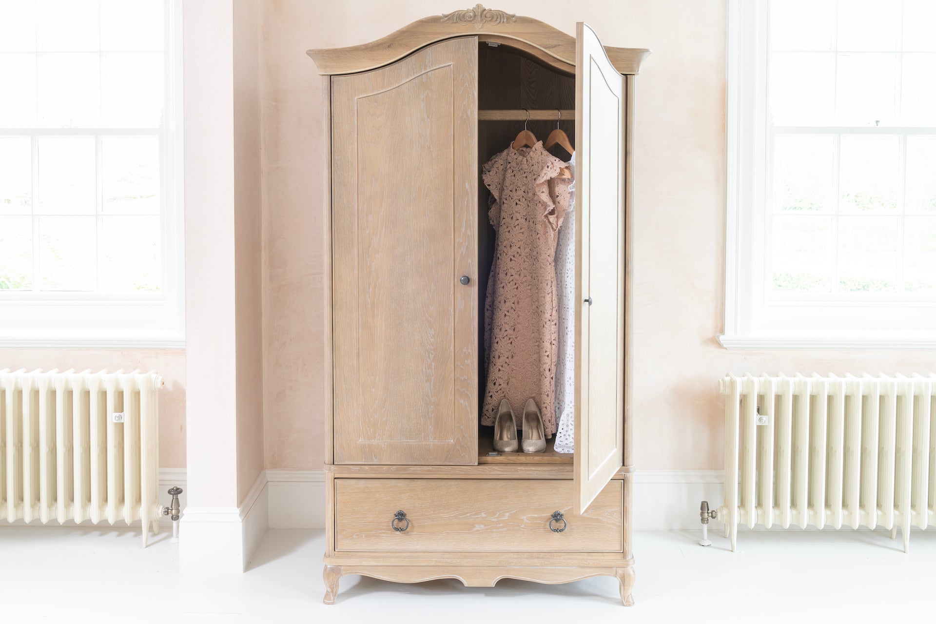 Willis & Gambier Camille Double Wardrobe - Oak - Lifestyle Image Front Door Open