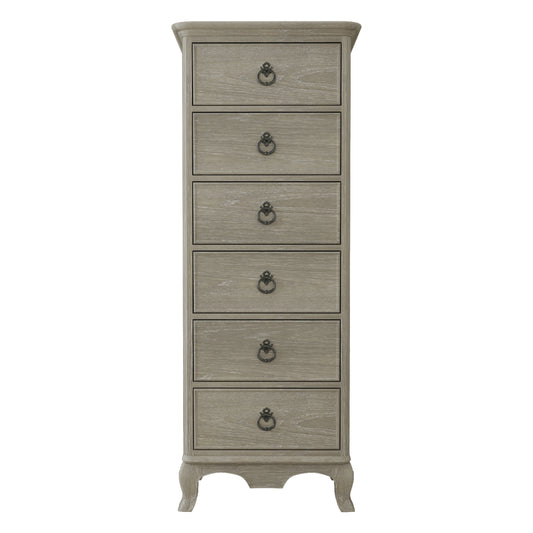 Willis & Gambier Camille 6 Drawer Narrow Tallboy Chest - Oak