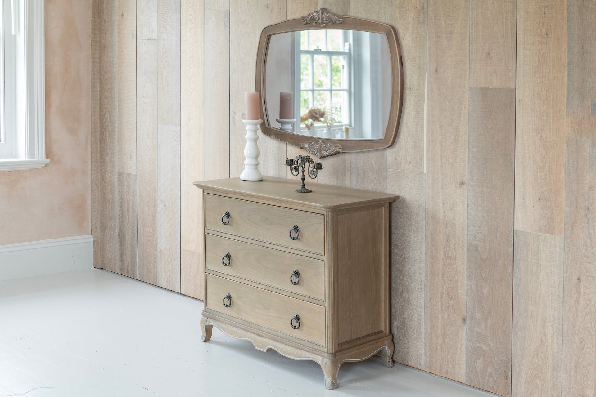 Willis & Gambier Camille 3 Drawer Chest - Oak - Lifestyle Image Angled View