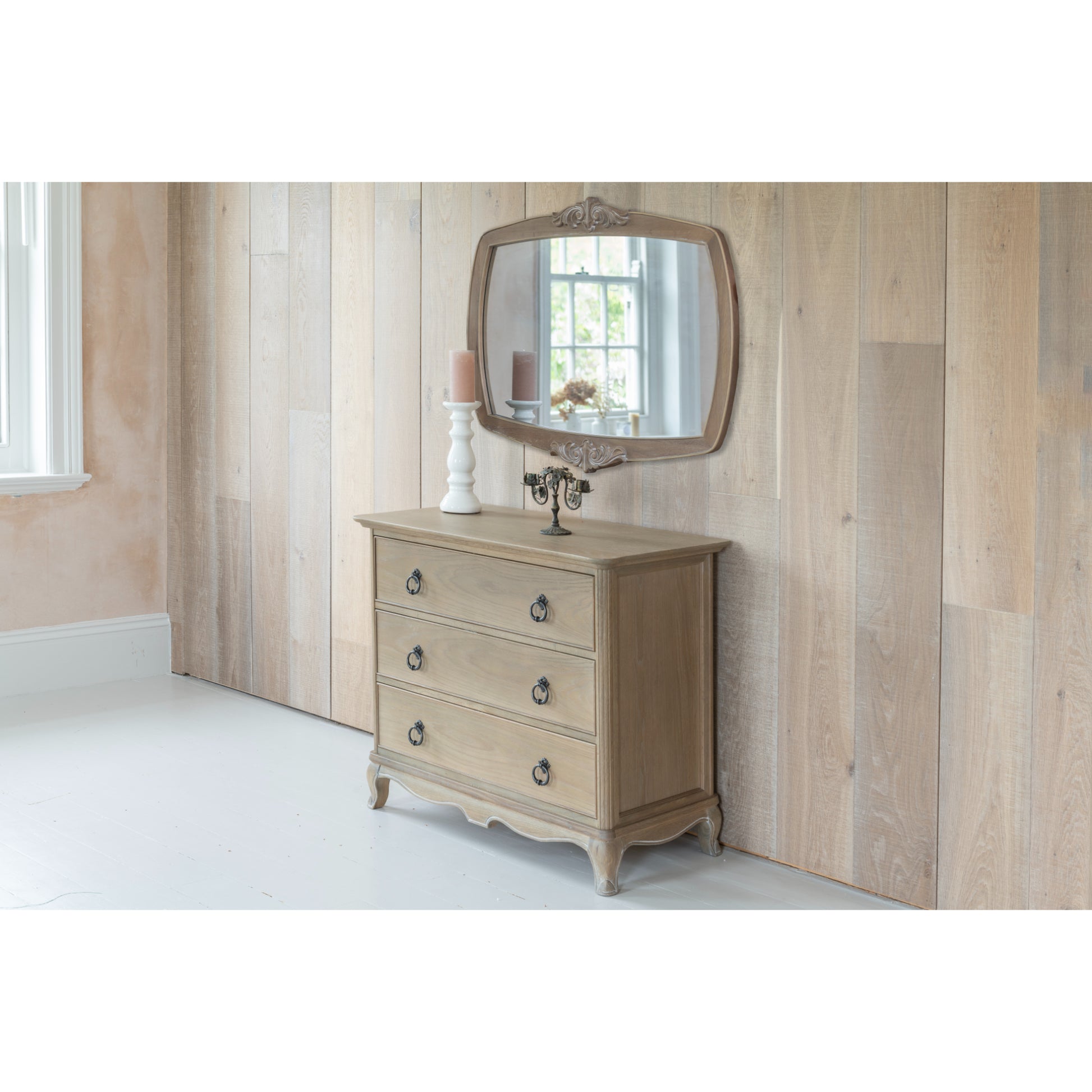 Willis & Gambier Camille Wall Mirror - Oak - Lifestyle Image Angled View