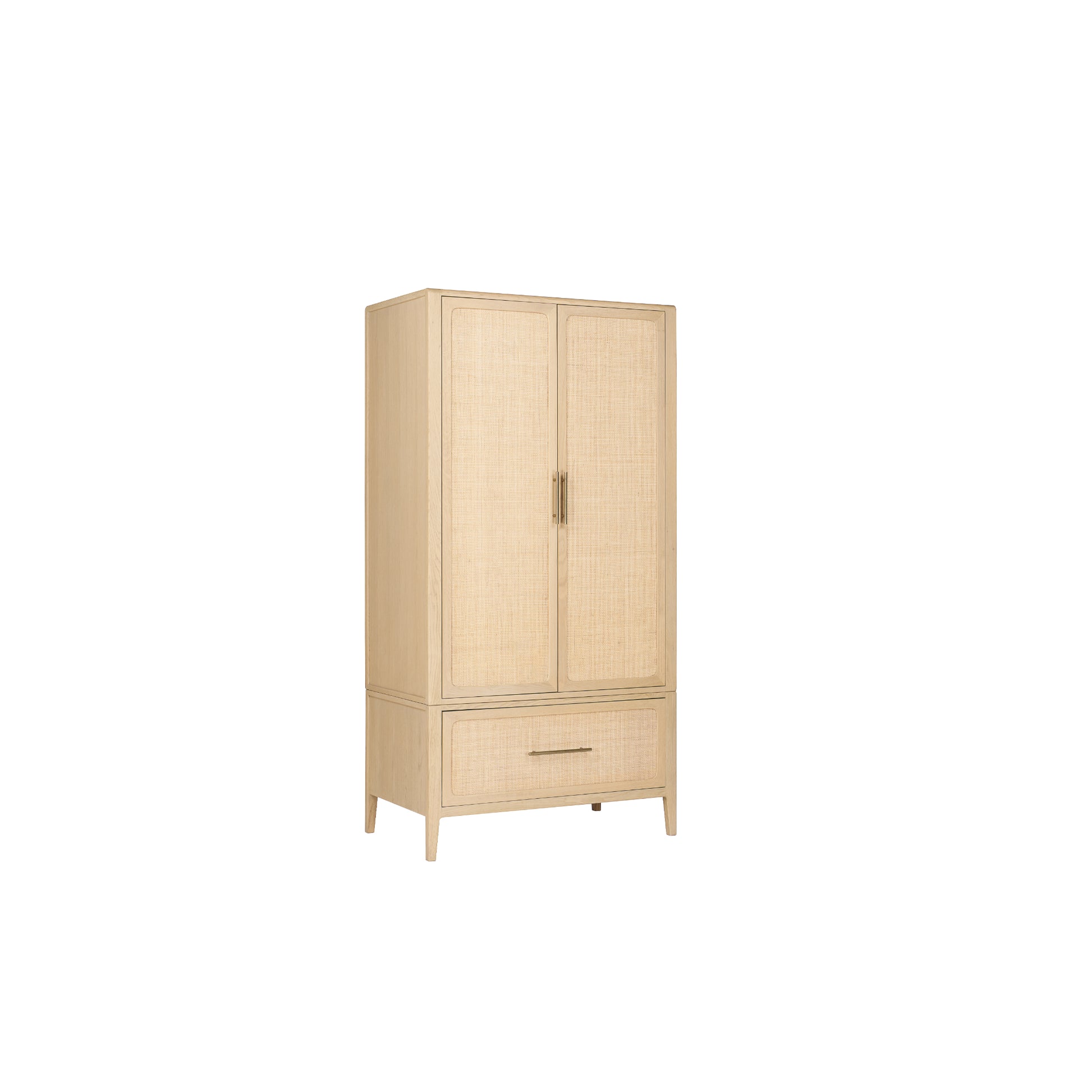 Willis & Gambier Casera Single Drawer Double Wardrobe - Oak - Angled View