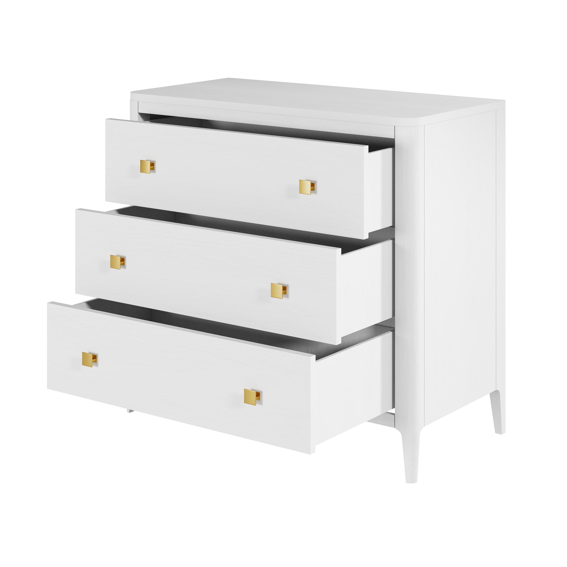DI Designs Abberley 3 Drawer Chest- White - Drawers Open