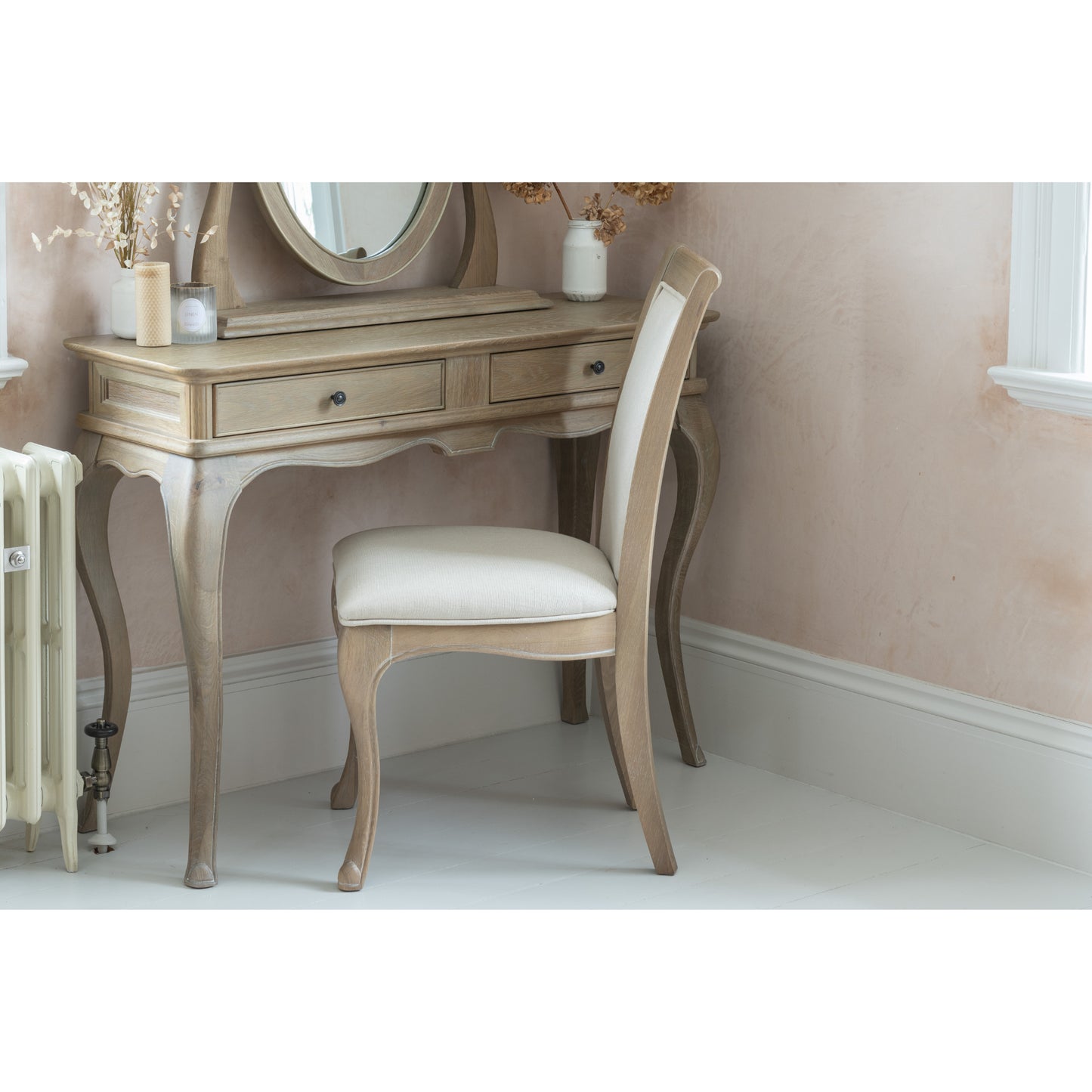 Willis & Gambier Camille Dressing Table / Desk - Oak - Lifestyle Image Zoomed In
