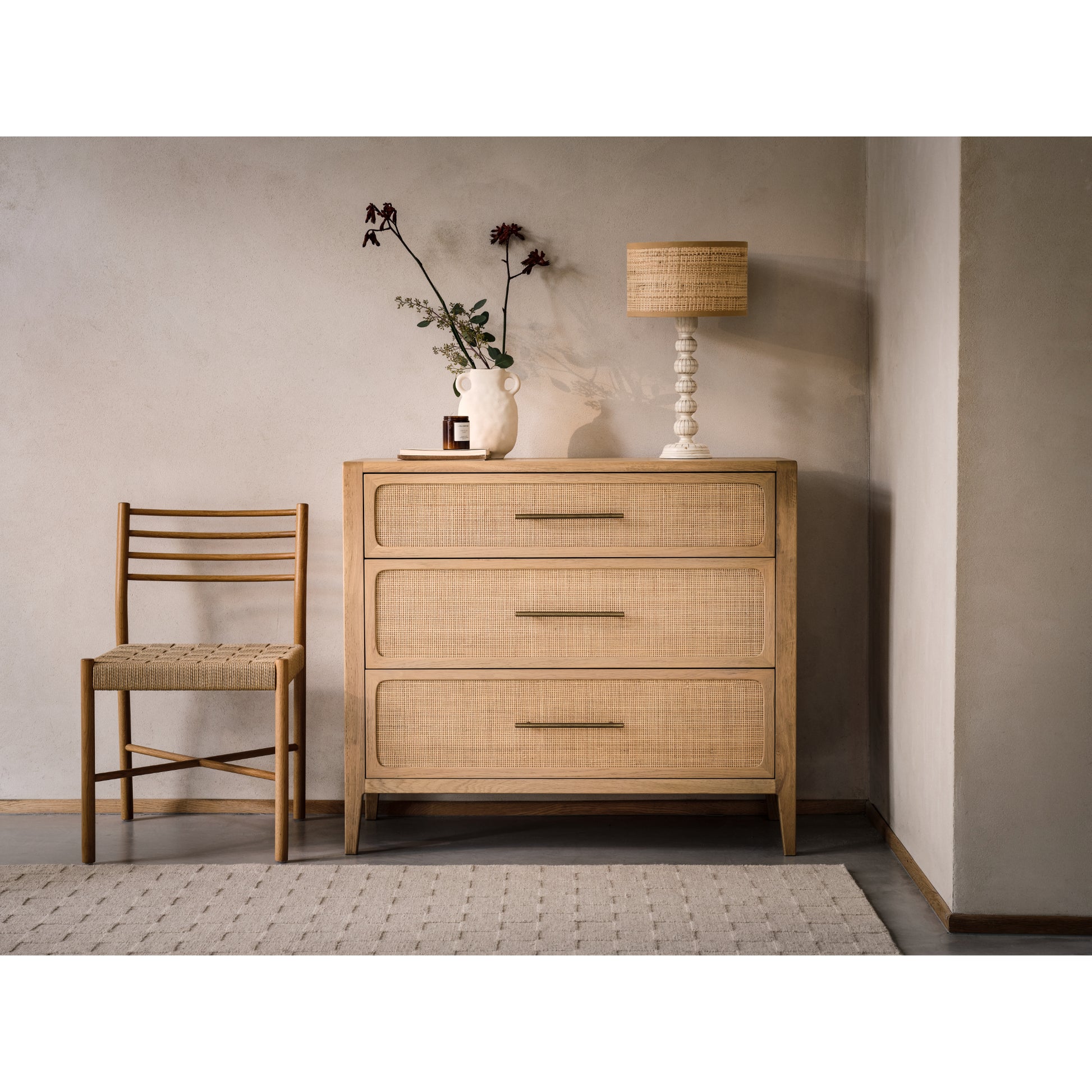 Willis & Gambier Casera 3 Drawer Chest - Oak - Lifestyle Image Landscape