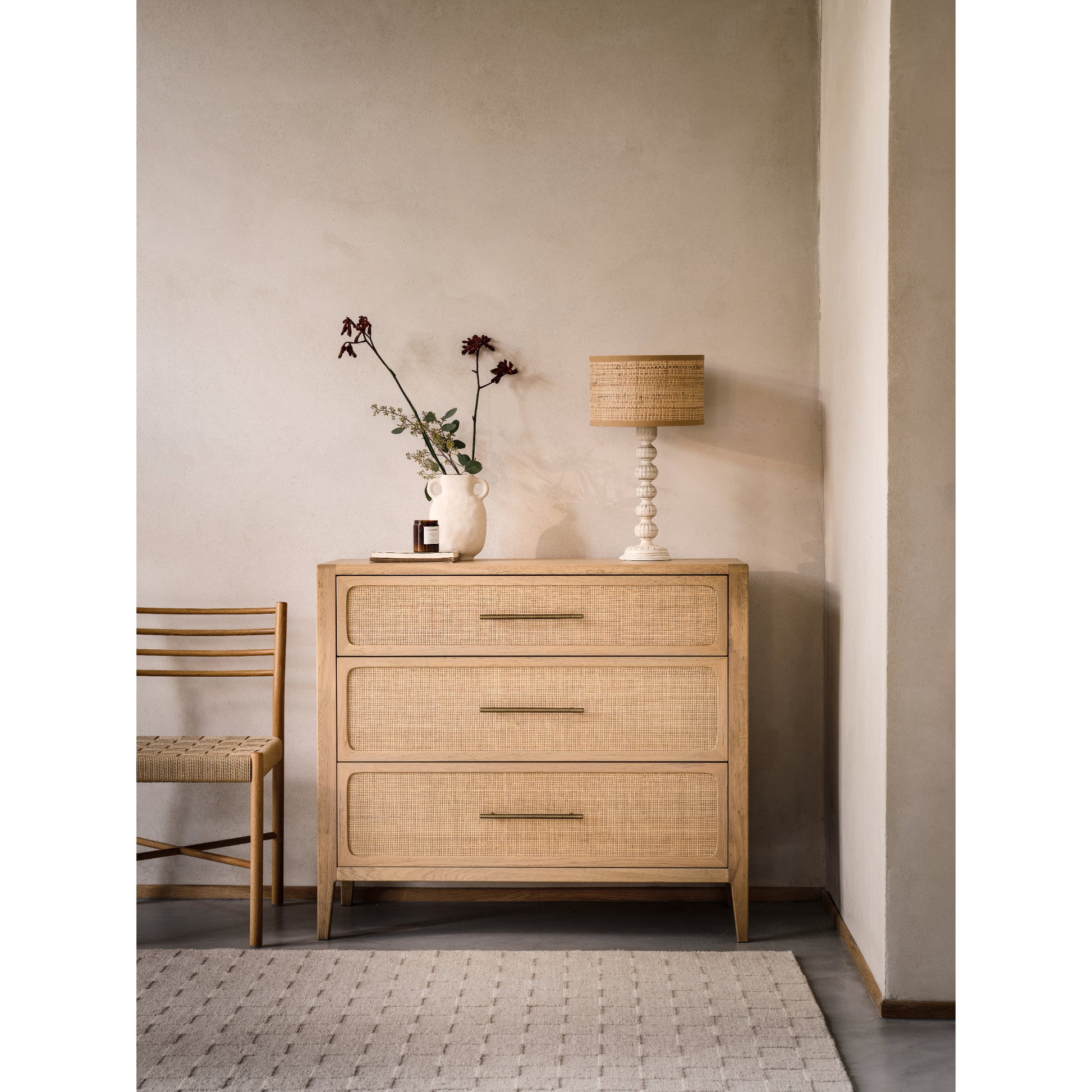 Willis & Gambier Casera 3 Drawer Chest - Oak - Lifestyle Image Portrait