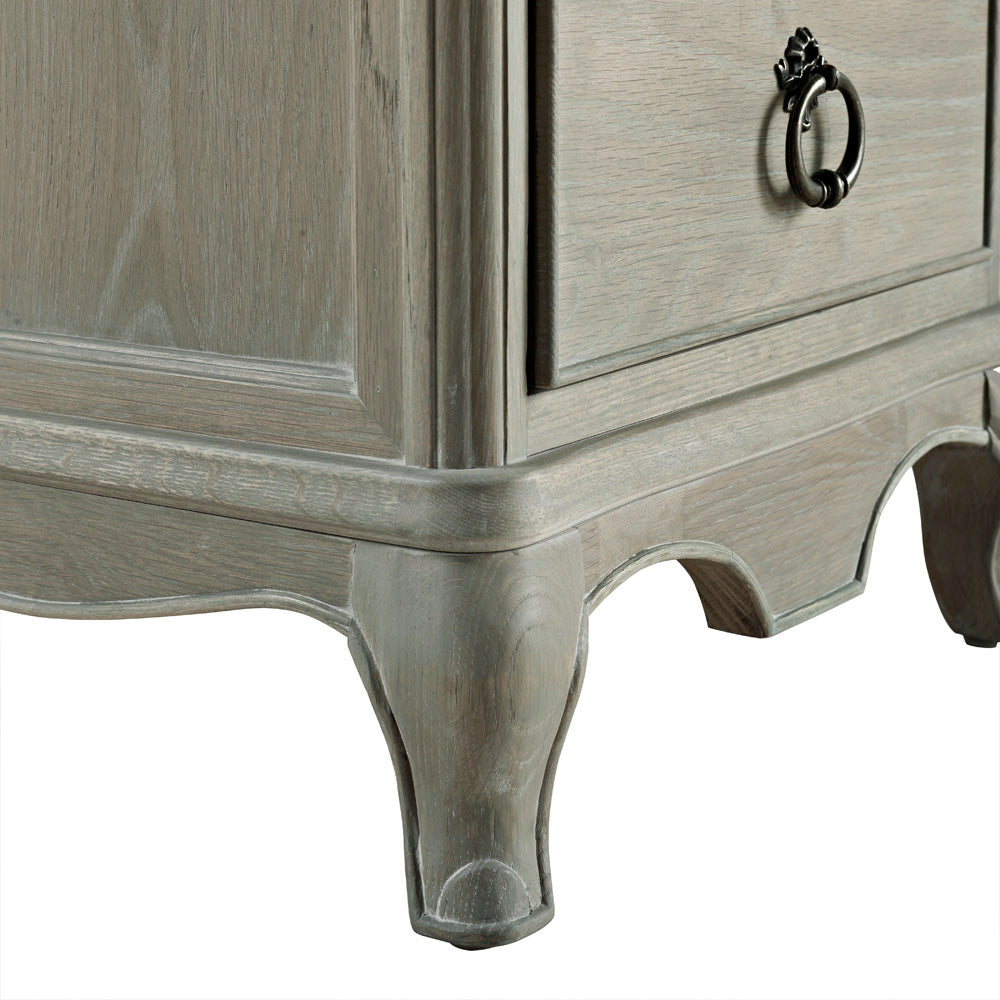 Willis & Gambier Camille 3 Drawer Chest - Oak - Angled View Zoomed In Base