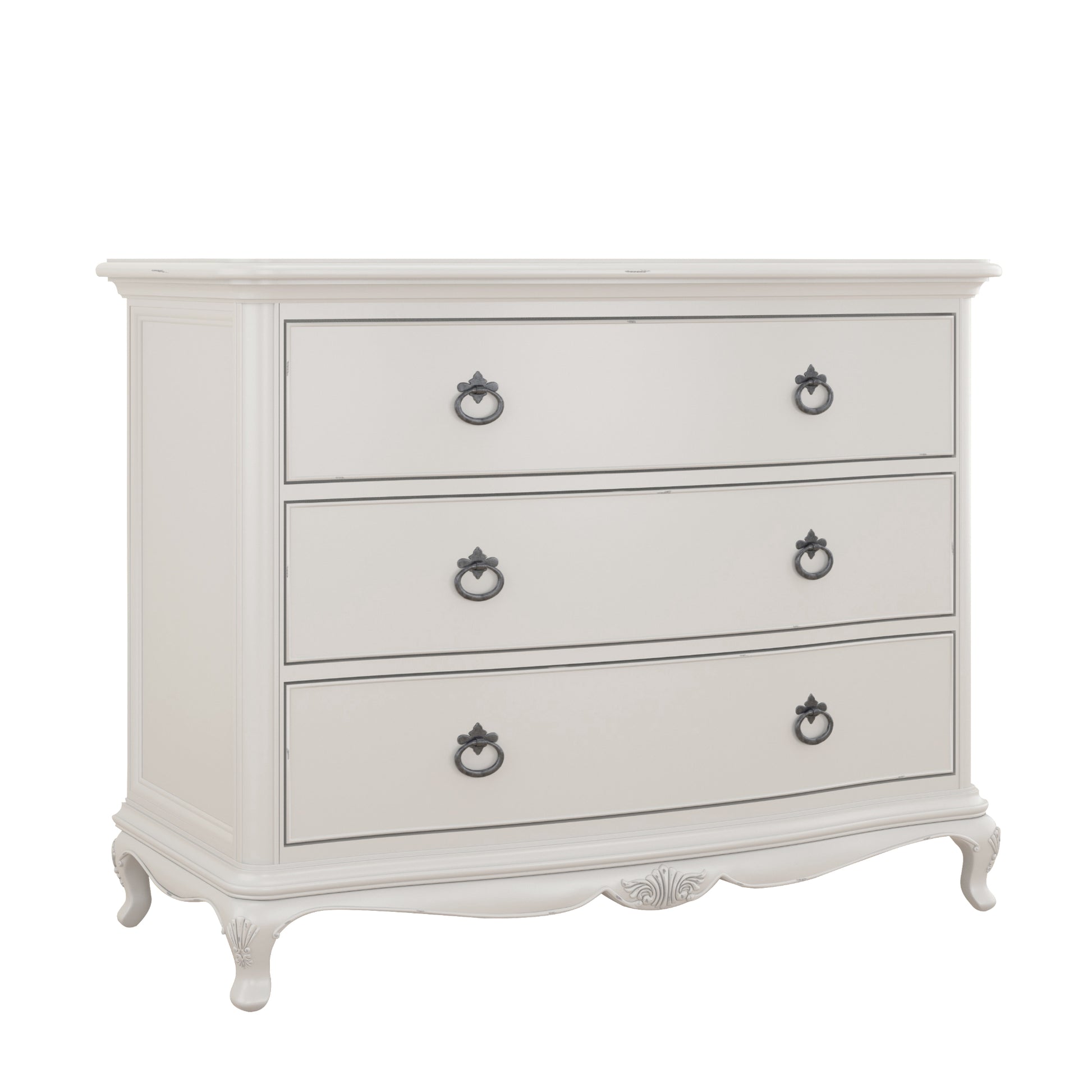Willis & Gambier Etienne 3 Drawer Low Chest - Grey - Angled View