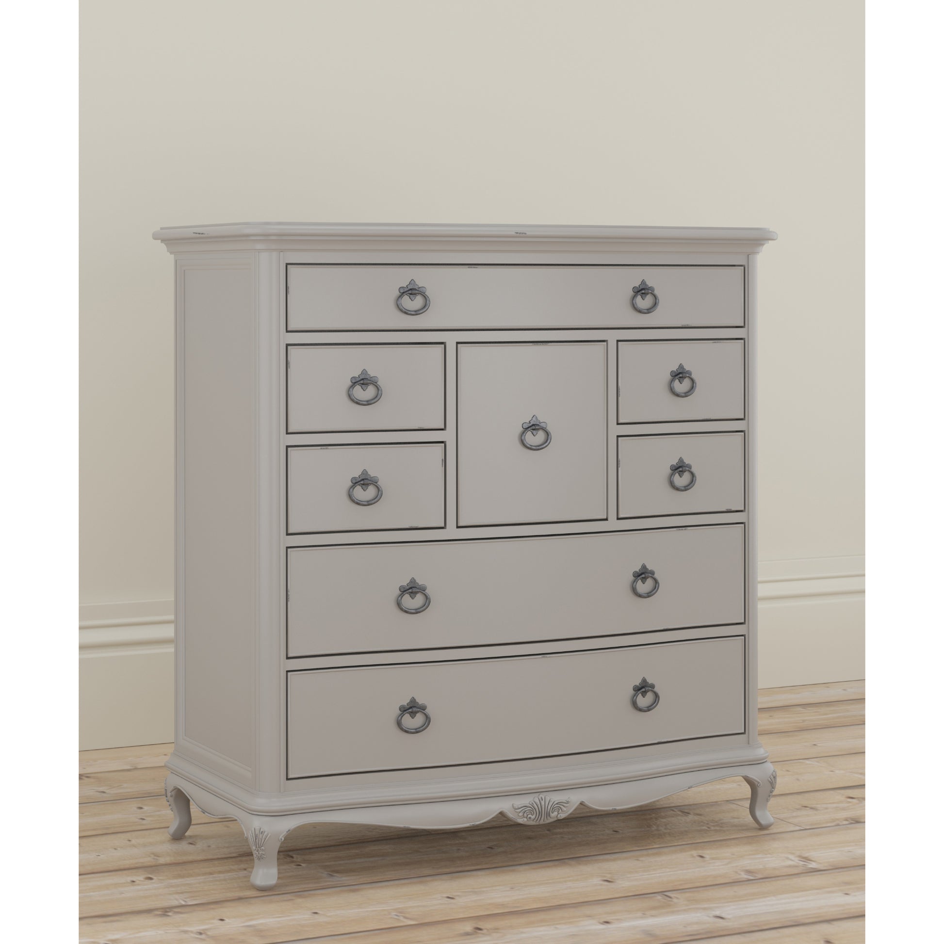 Willis & Gambier Etienne 8 Drawer Chest - Grey - Lifestyle Image Basic Angled View