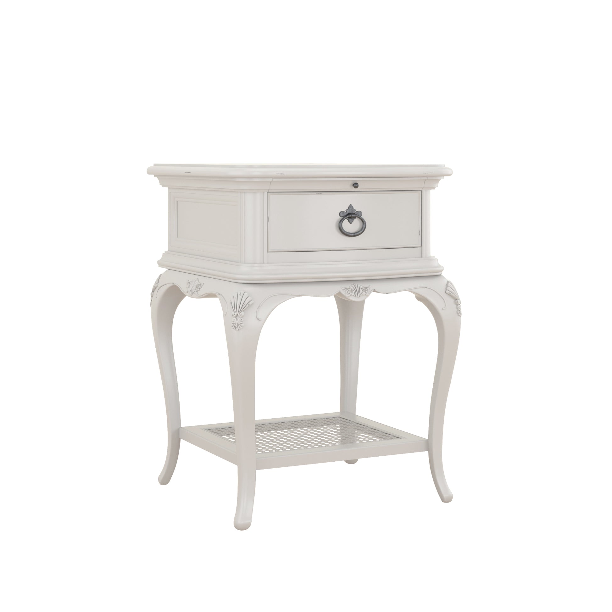 Willis & Gambier Etienne Single Drawer Bedside Table - Grey - Angled View