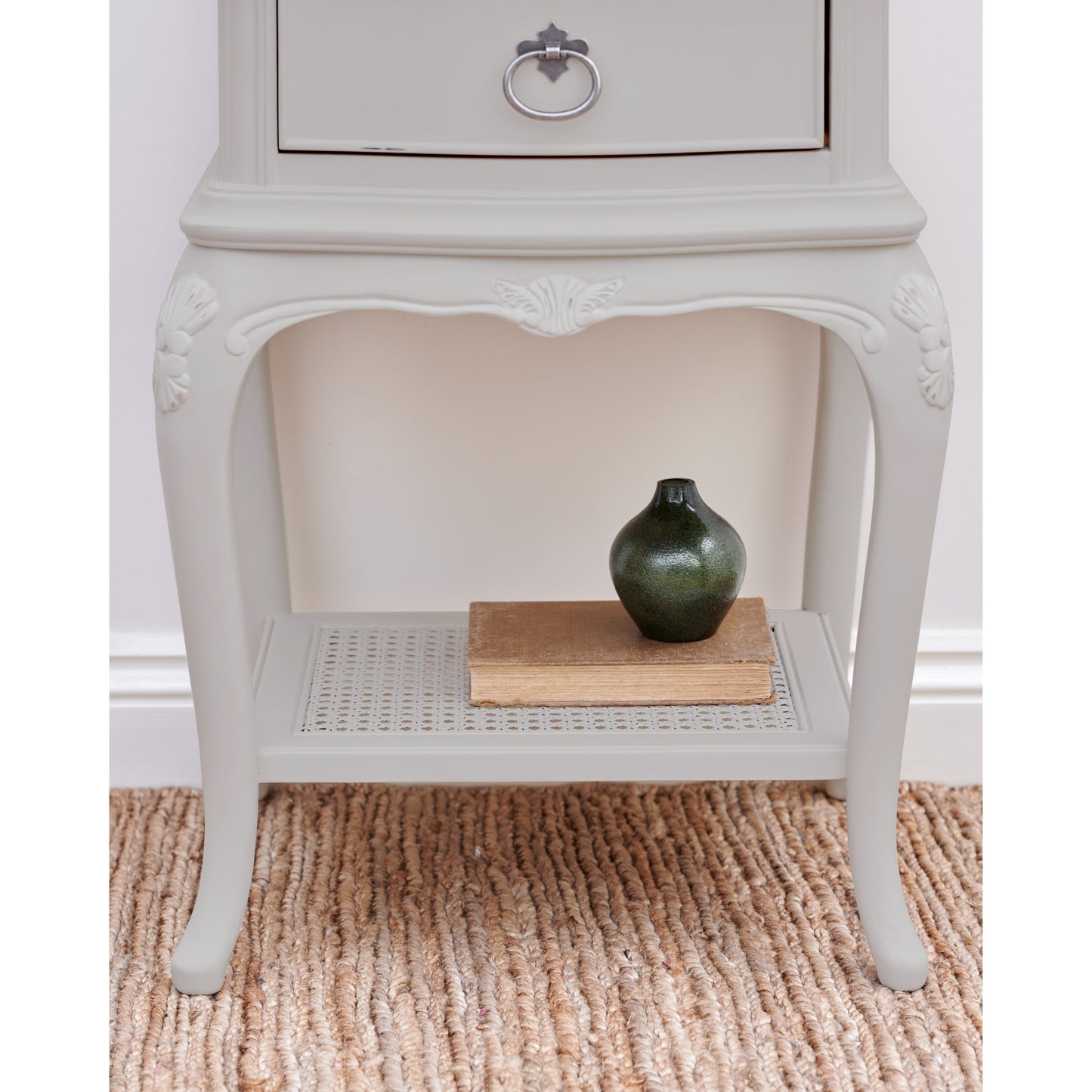 Willis & Gambier Etienne Single Drawer Bedside Table - Grey - Focus View Base