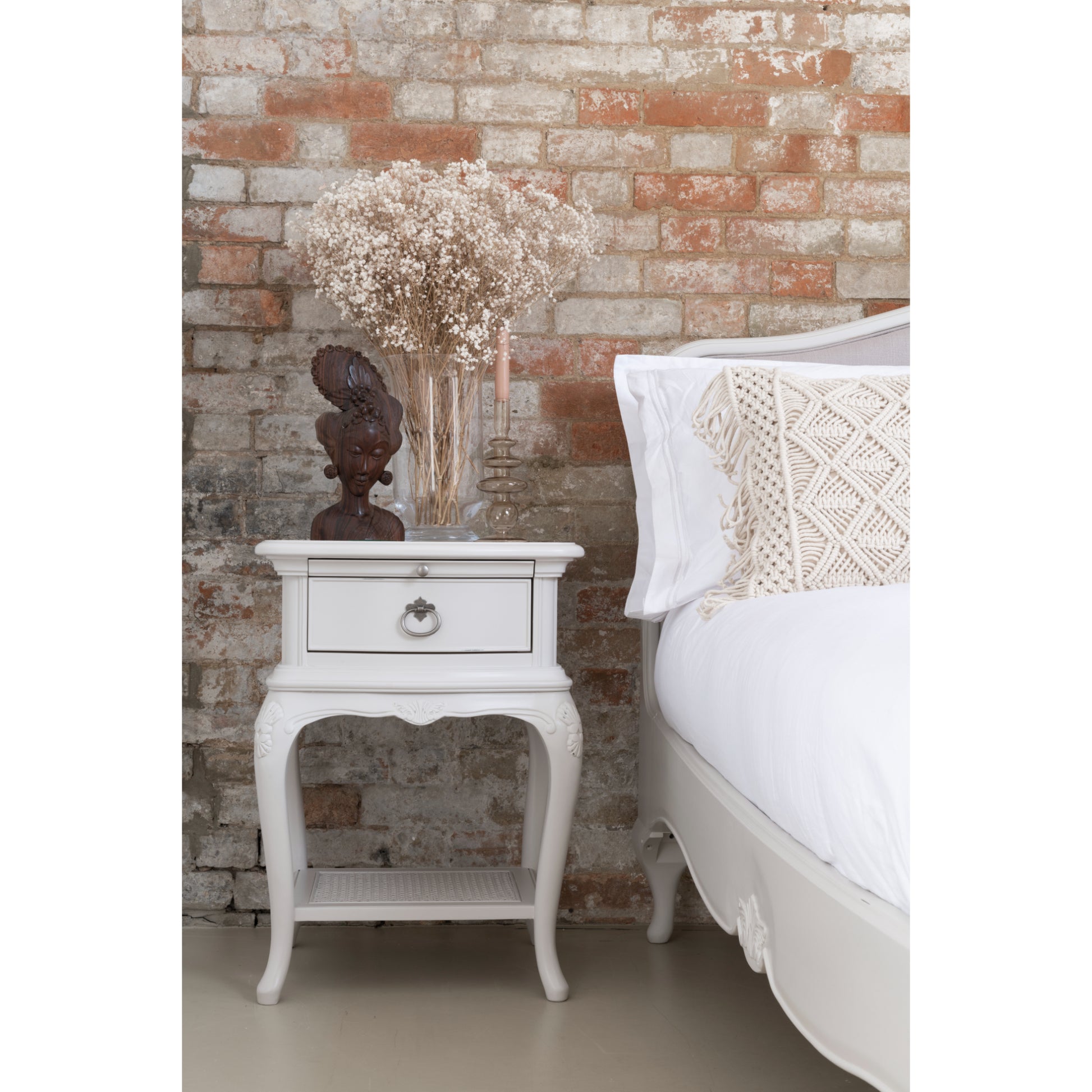 Willis & Gambier Etienne Single Drawer Bedside Table - Grey - Lifestyle Image 3