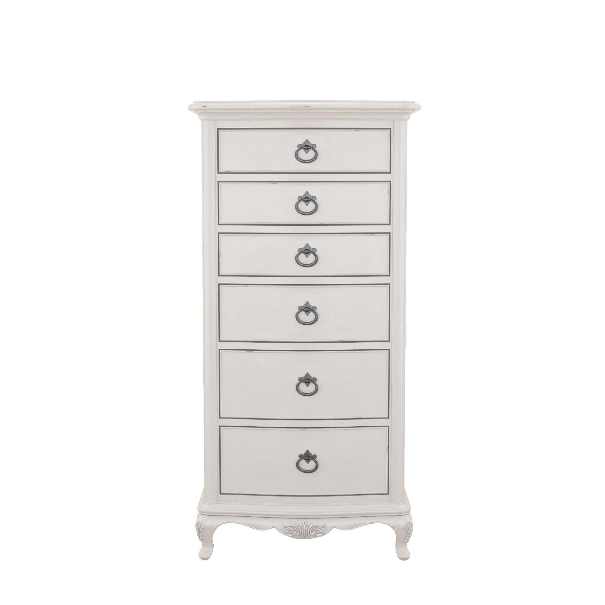 Willis & Gambier Etienne 6 Drawer Narrow Tallboy Chest - Grey