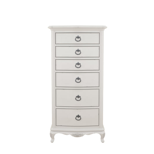 Willis & Gambier Etienne 6 Drawer Narrow Tallboy Chest - Grey