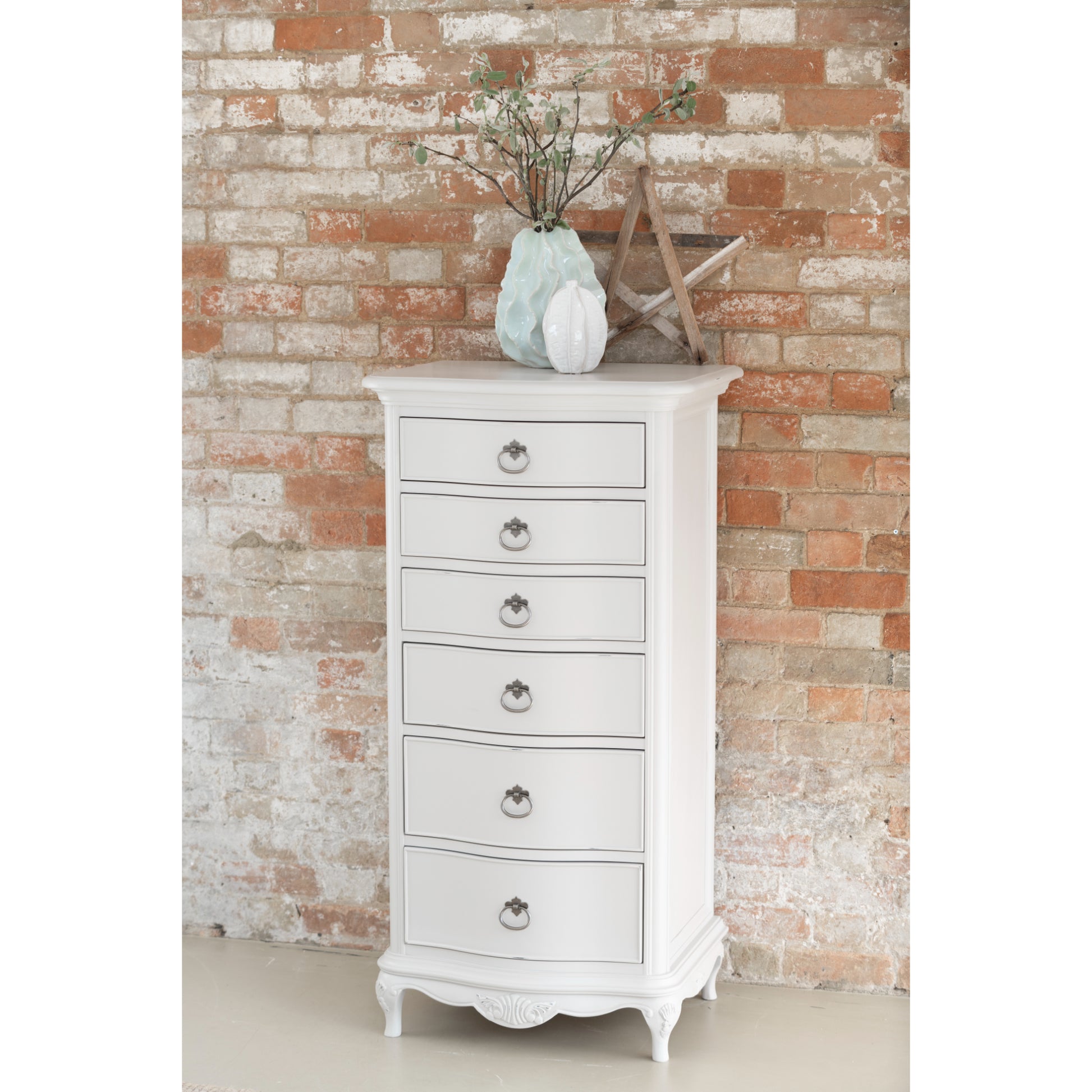 Willis & Gambier Etienne 6 Drawer Narrow Tallboy Chest - Grey - Lifestyle Image 1