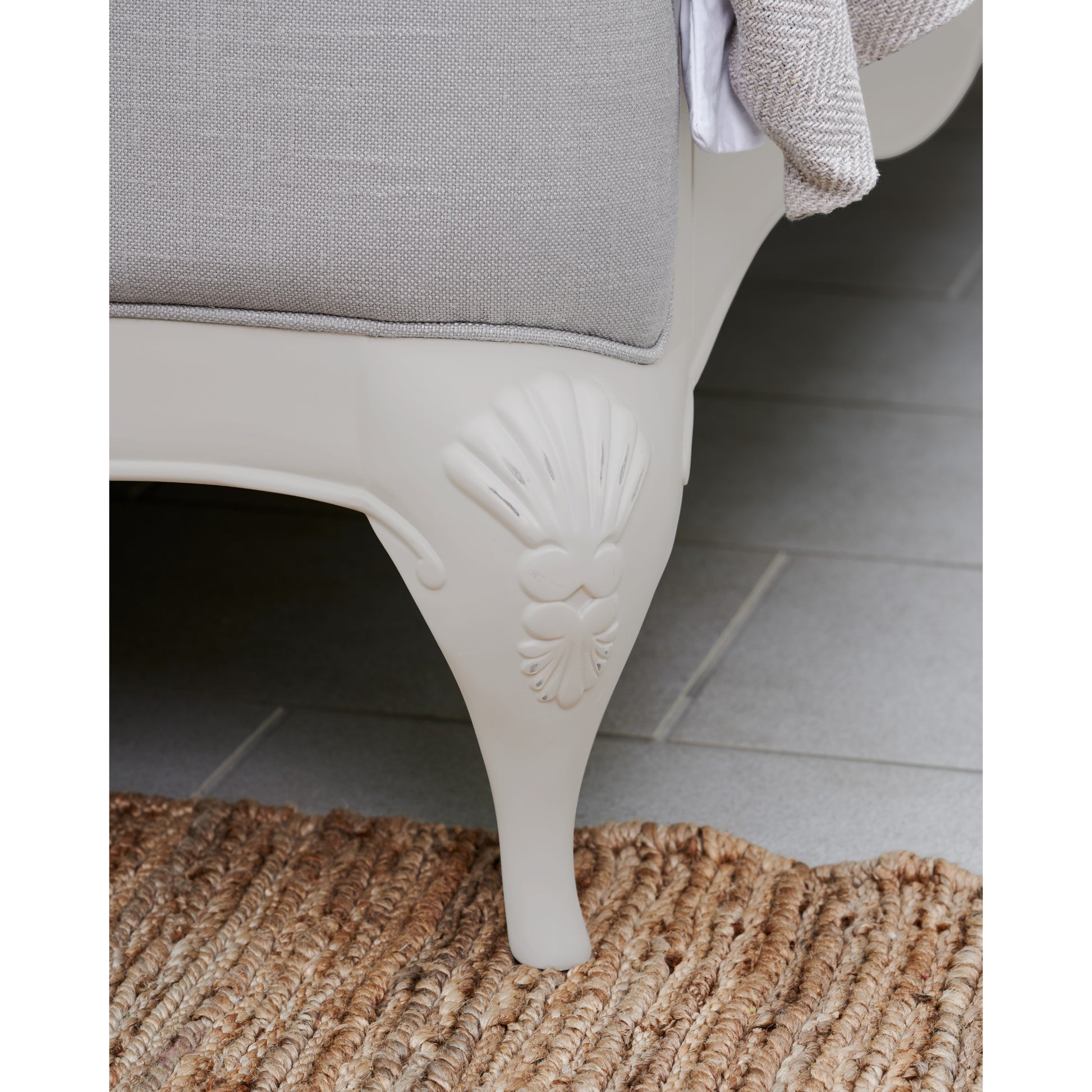 Willis & Gambier Etienne High End Upholstered Bed - Grey - Focus View Leg